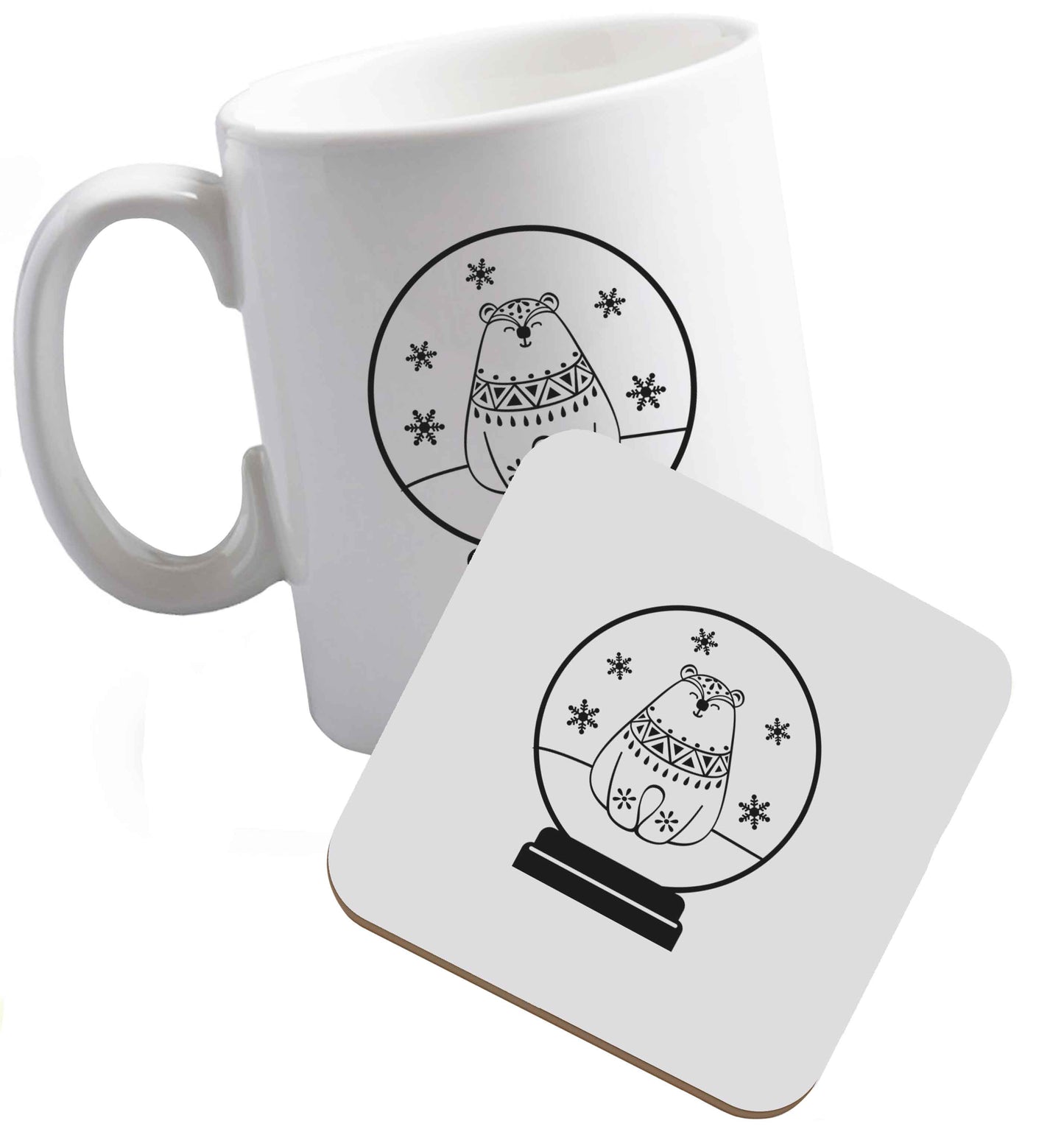 10 oz Tis The Season to Drink Whisky ceramic mug and coaster set right handed