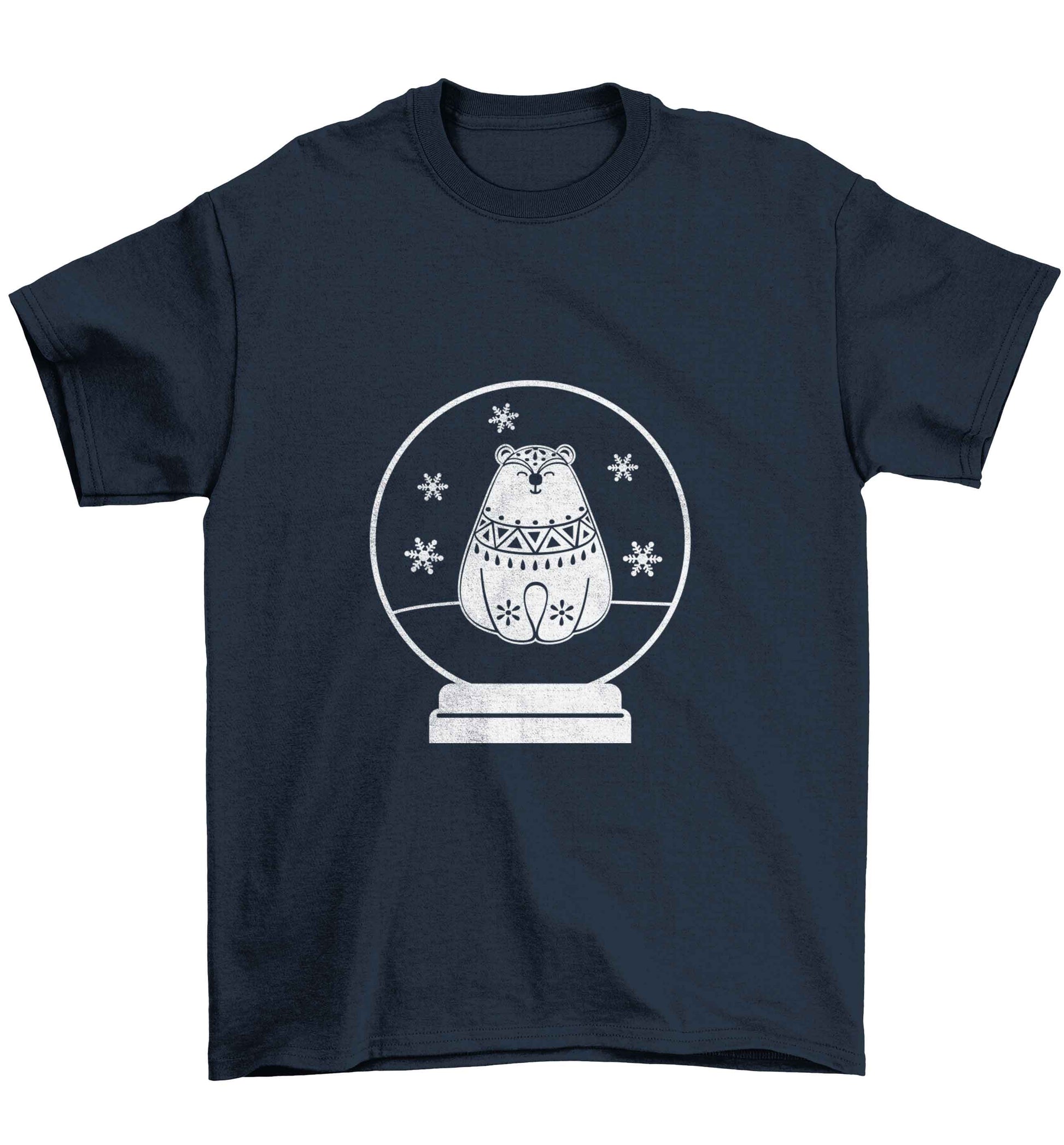 Polar Bear Snowglobe Children's navy Tshirt 12-13 Years