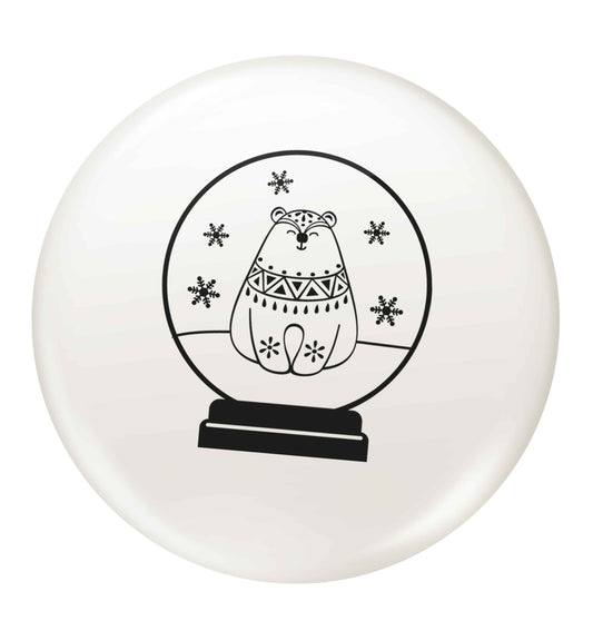 Polar Bear Snowglobe small 25mm Pin badge