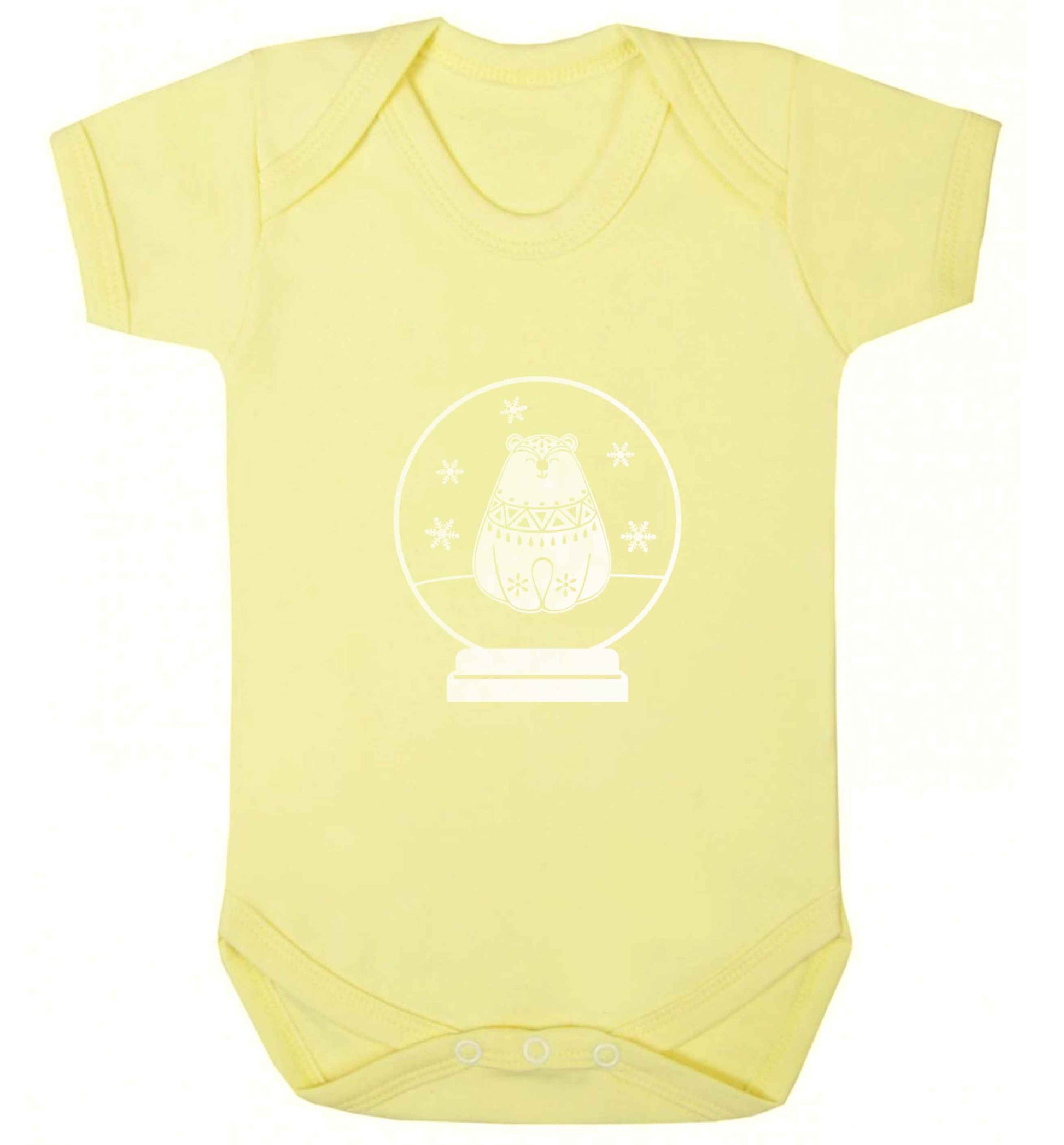 Polar Bear Snowglobe baby vest pale yellow 18-24 months