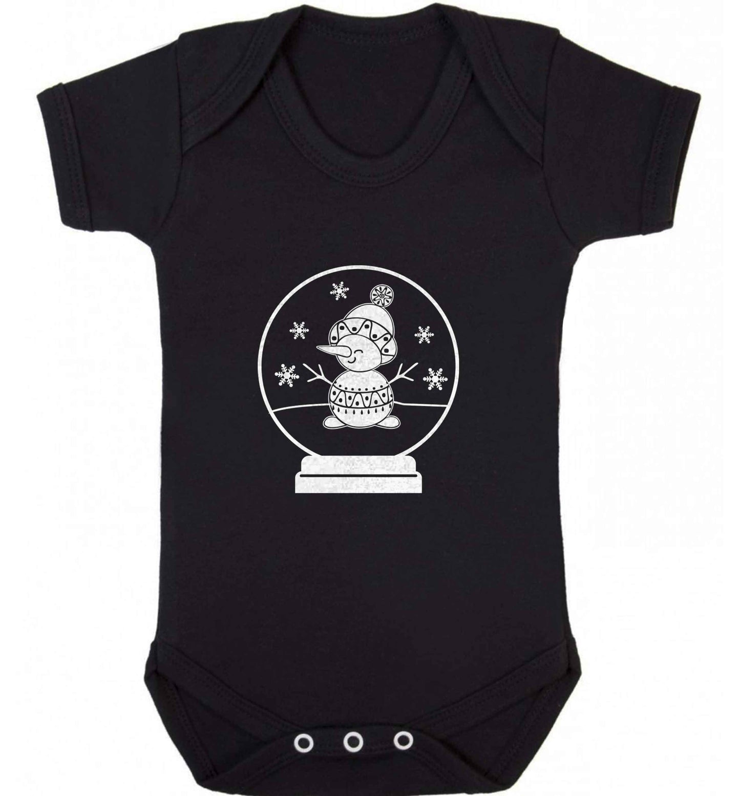 Snowman Snowglobe baby vest black 18-24 months