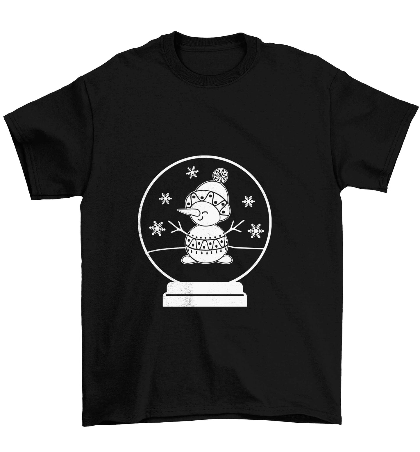 Snowman Snowglobe Children's black Tshirt 12-13 Years