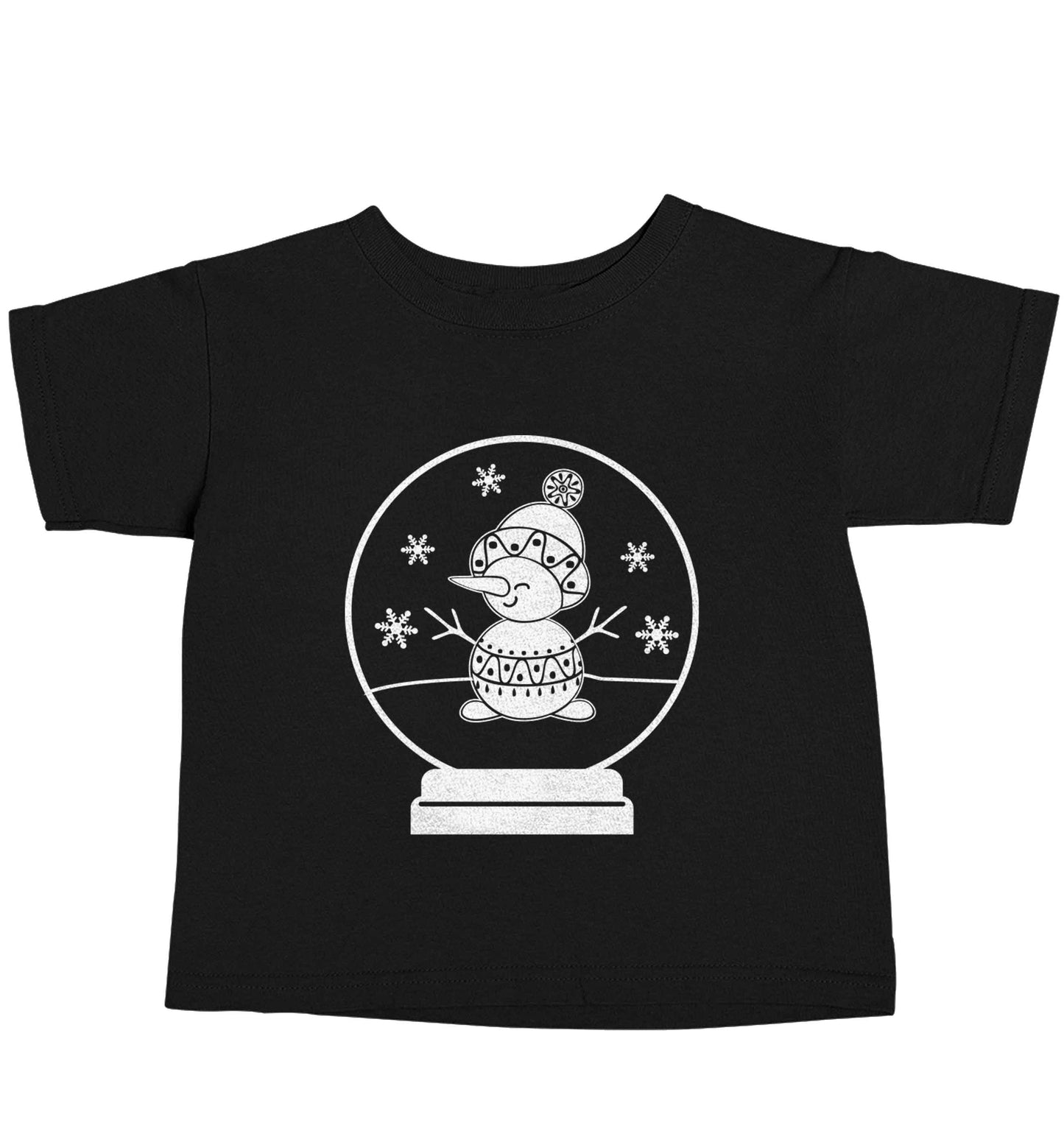 Snowman Snowglobe Black baby toddler Tshirt 2 years