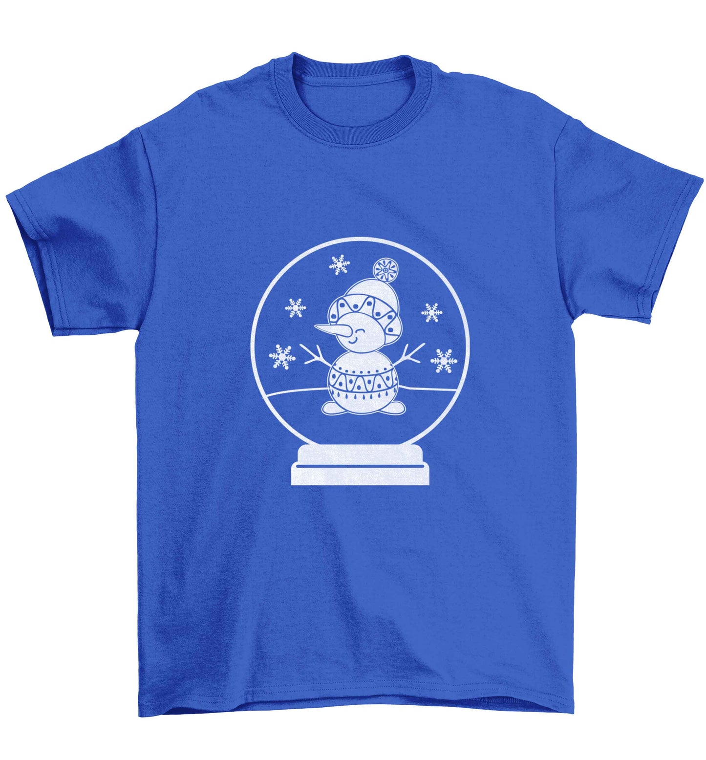 Snowman Snowglobe Children's blue Tshirt 12-13 Years