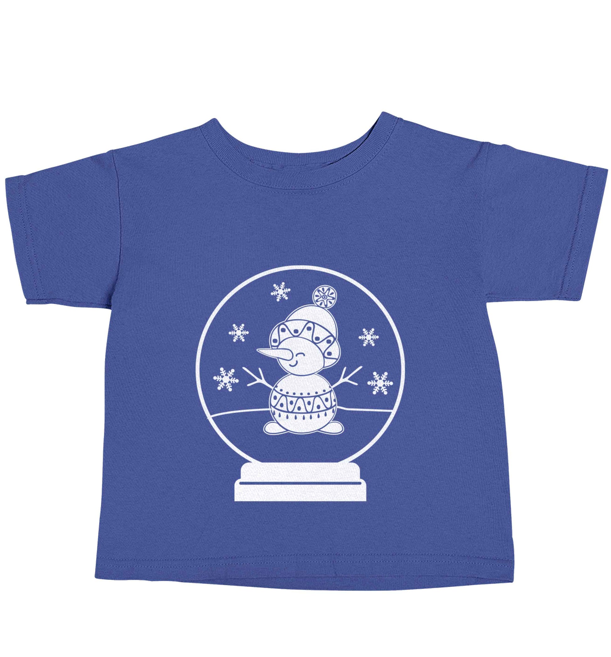 Snowman Snowglobe blue baby toddler Tshirt 2 Years