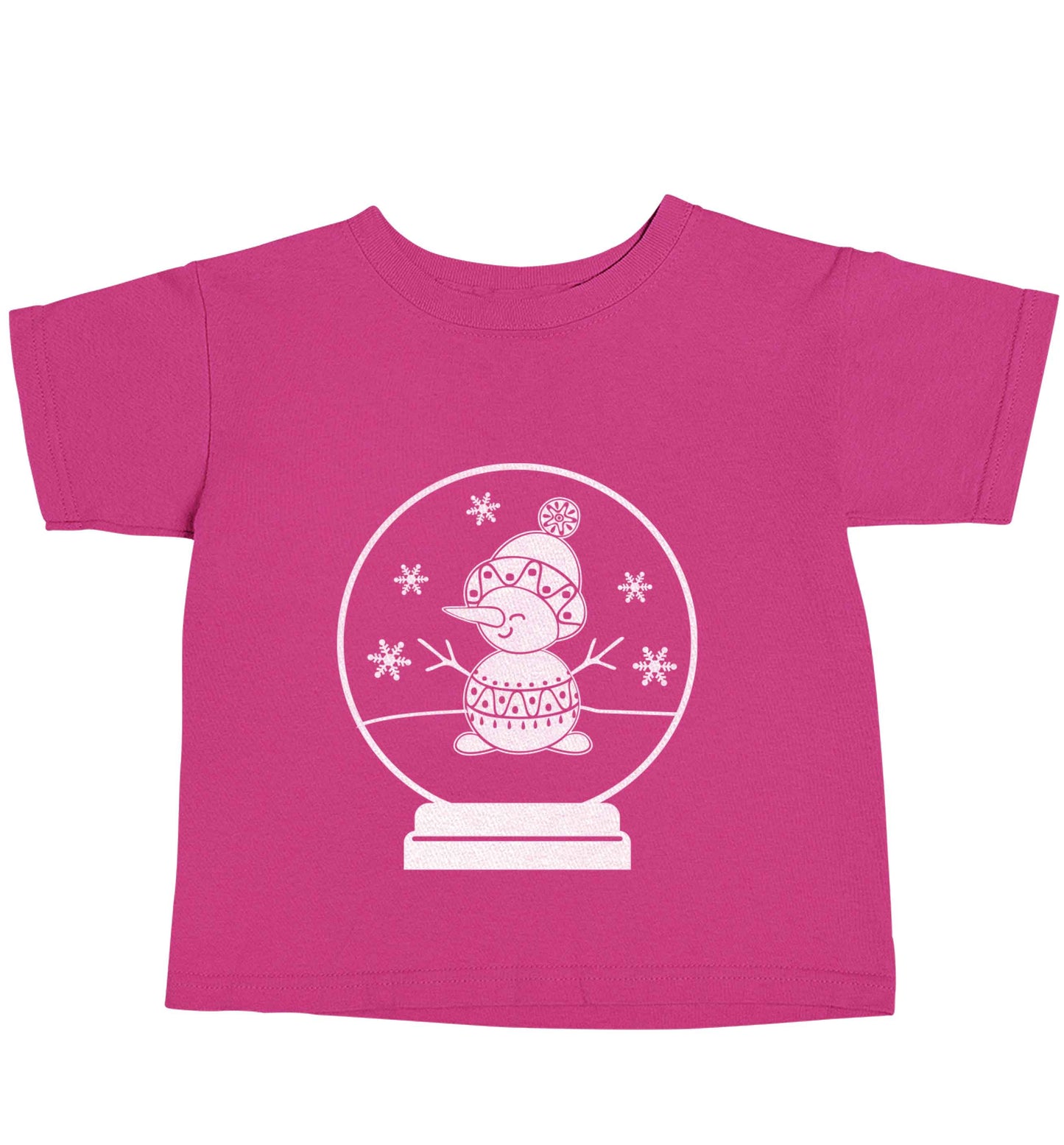Snowman Snowglobe pink baby toddler Tshirt 2 Years