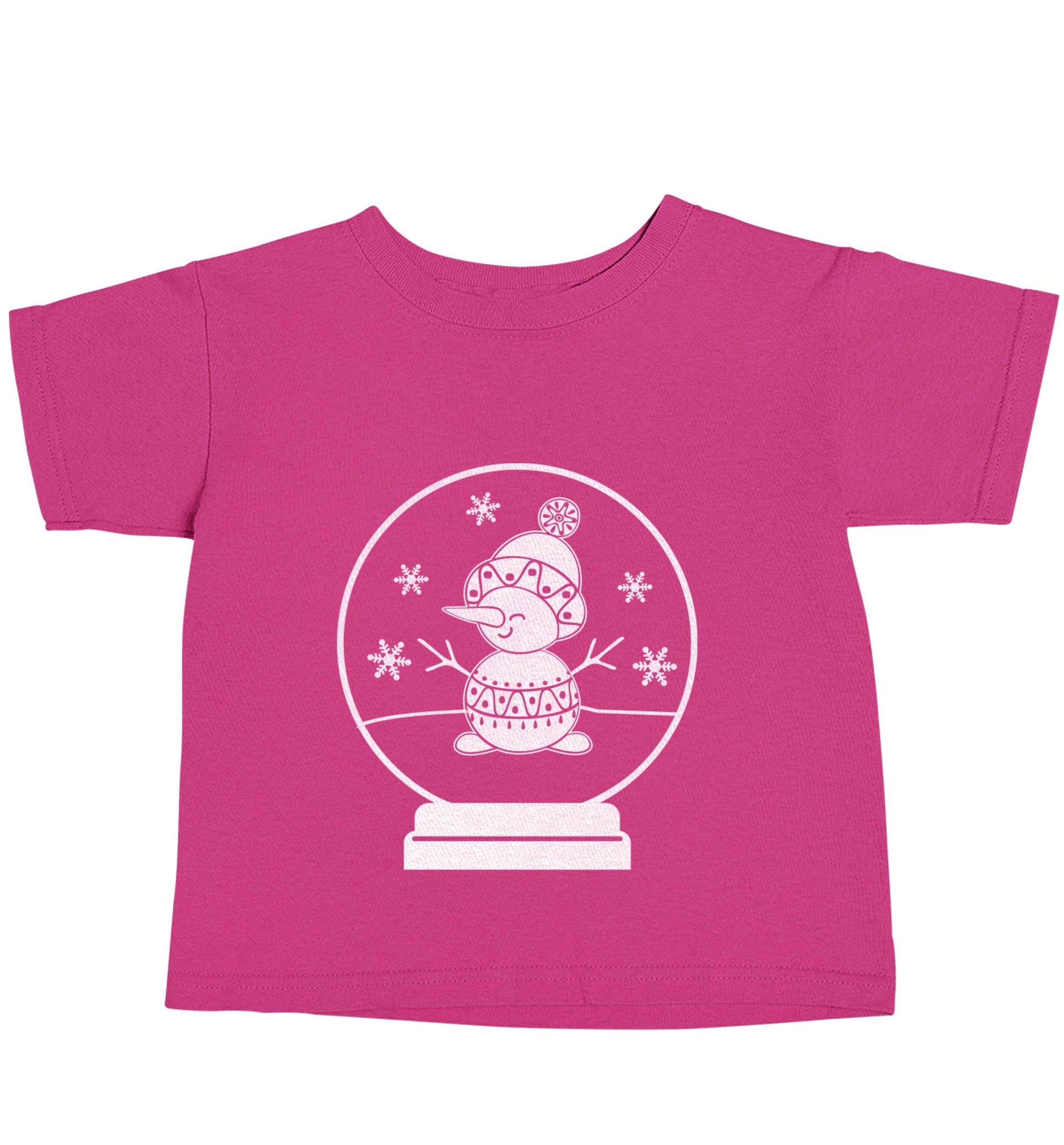 Snowman Snowglobe pink baby toddler Tshirt 2 Years