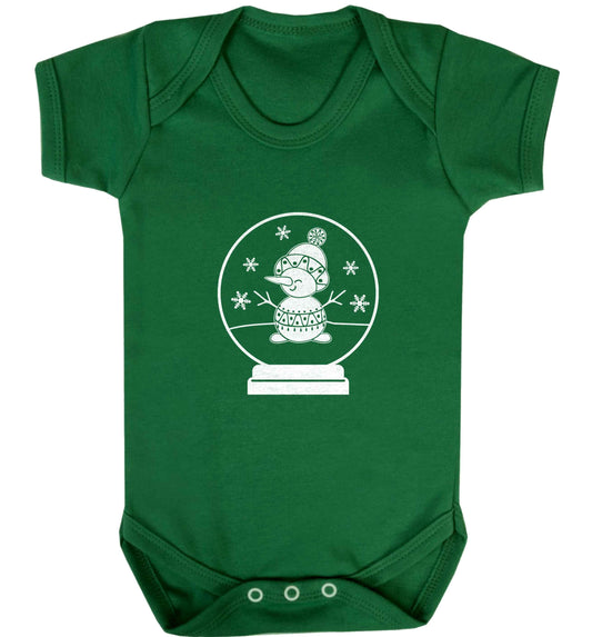 Snowman Snowglobe baby vest green 18-24 months