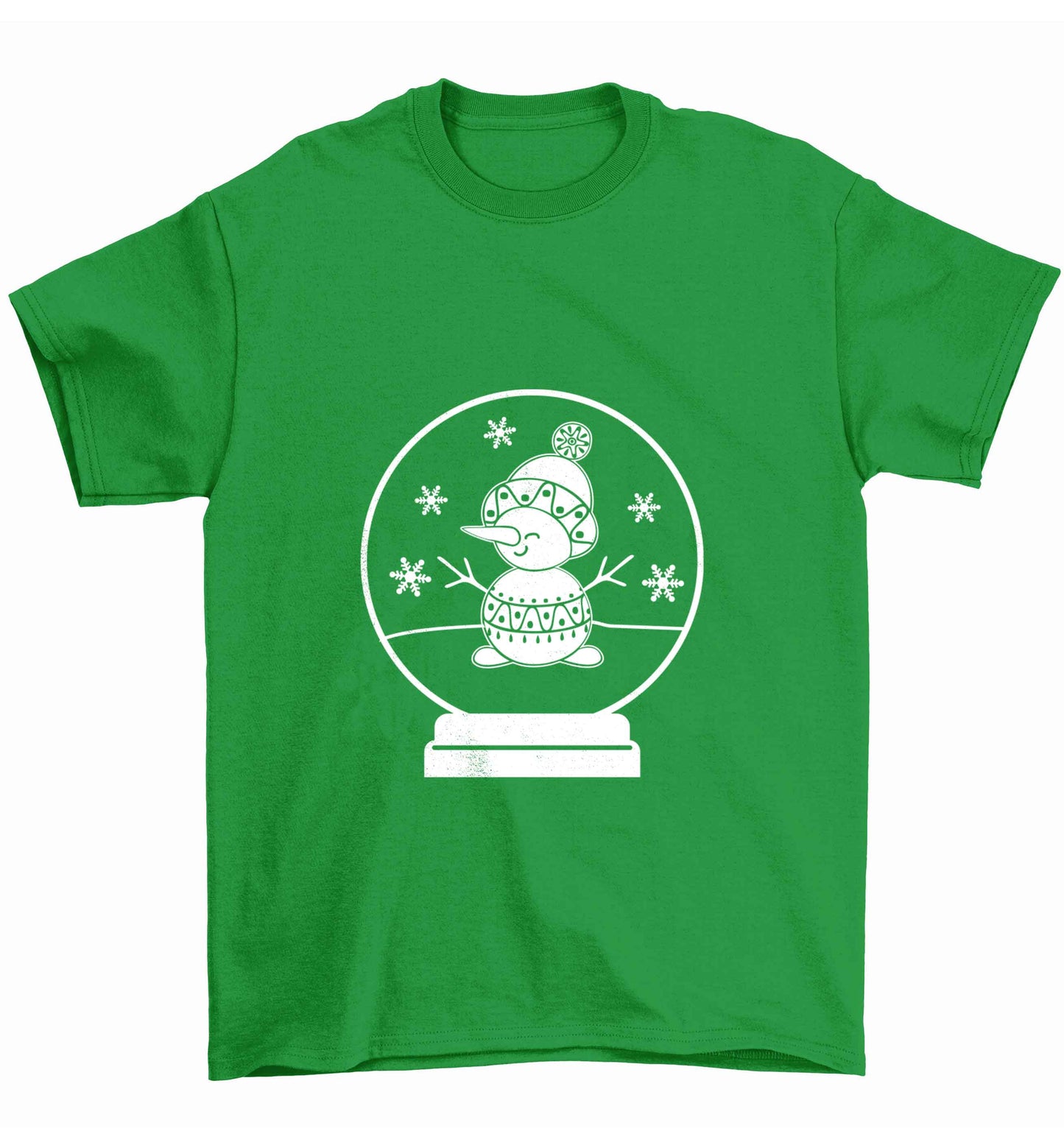 Snowman Snowglobe Children's green Tshirt 12-13 Years