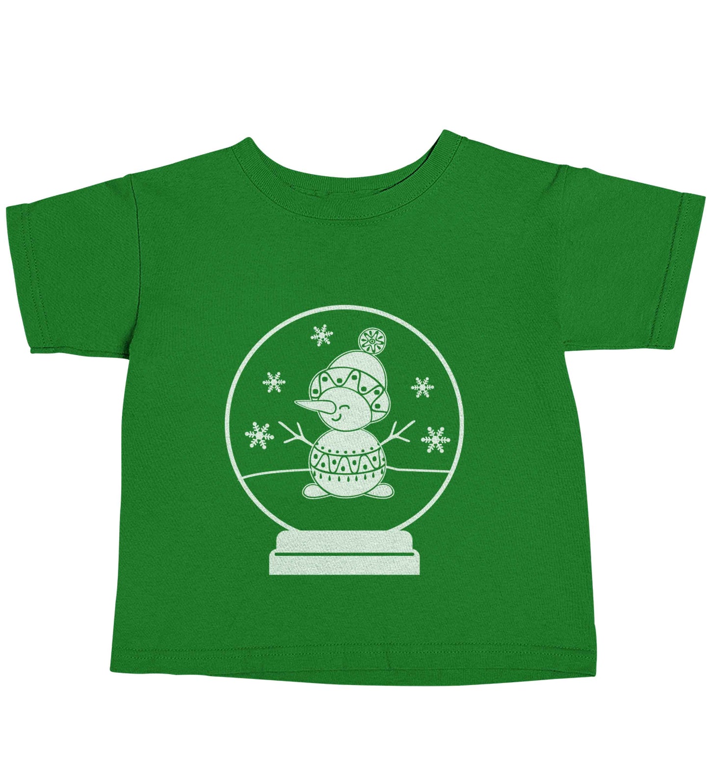 Snowman Snowglobe green baby toddler Tshirt 2 Years
