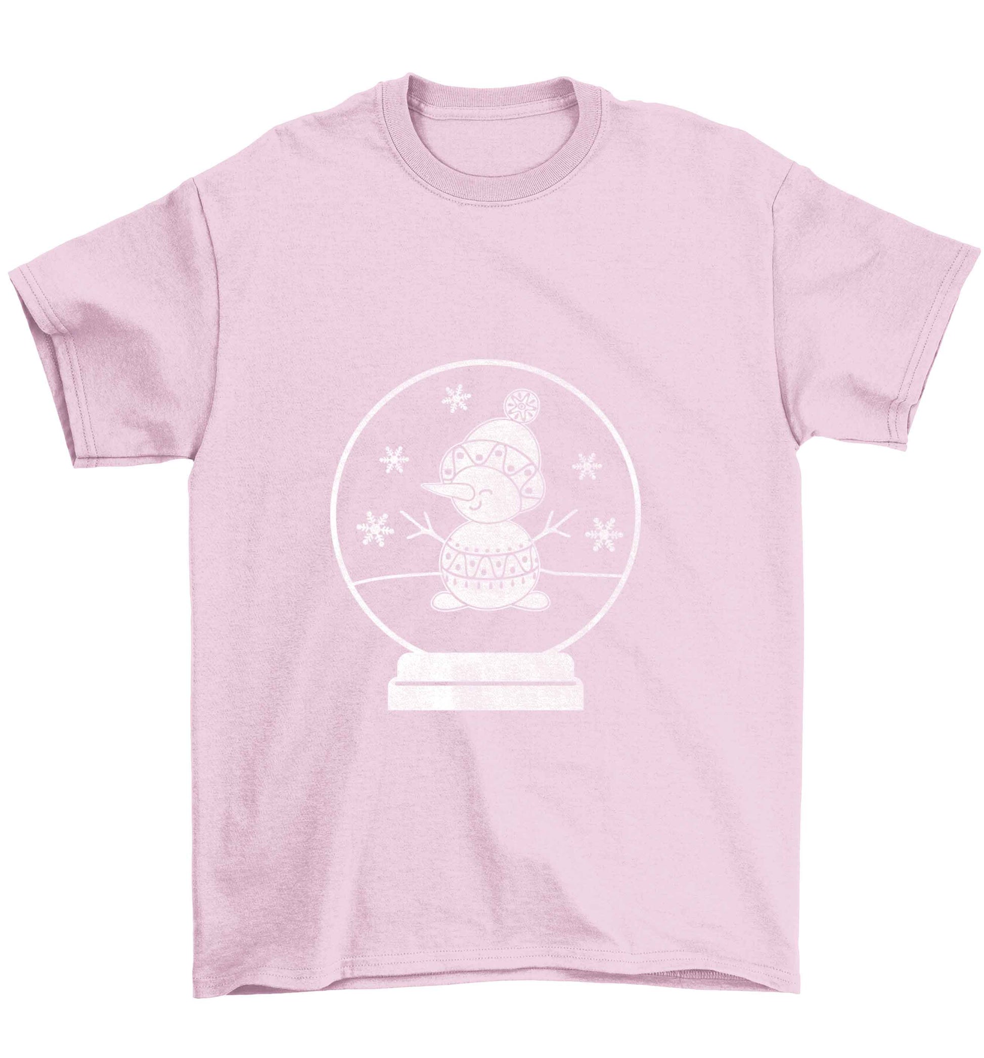 Snowman Snowglobe Children's light pink Tshirt 12-13 Years