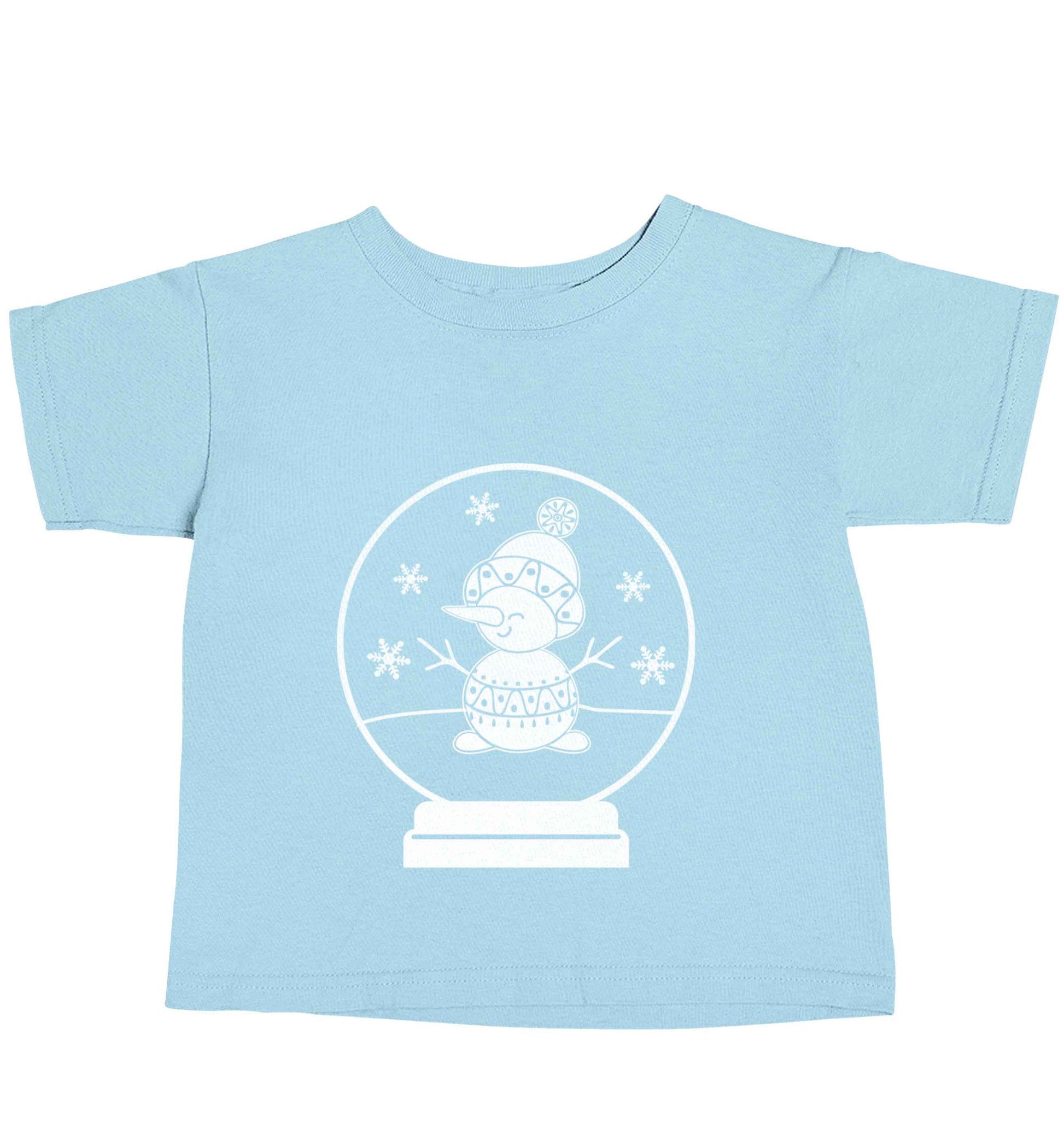 Snowman Snowglobe light blue baby toddler Tshirt 2 Years