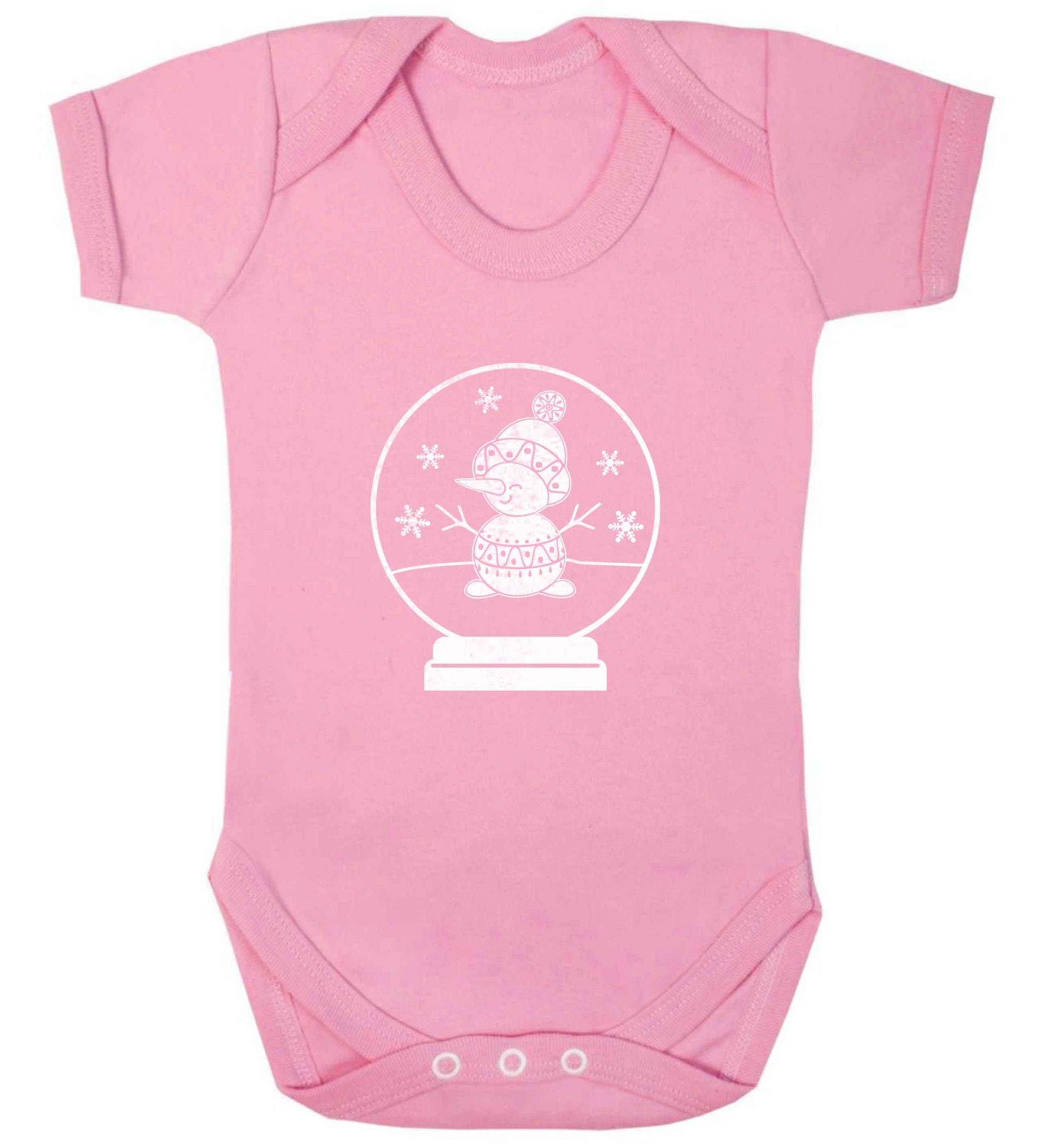 Snowman Snowglobe baby vest pale pink 18-24 months