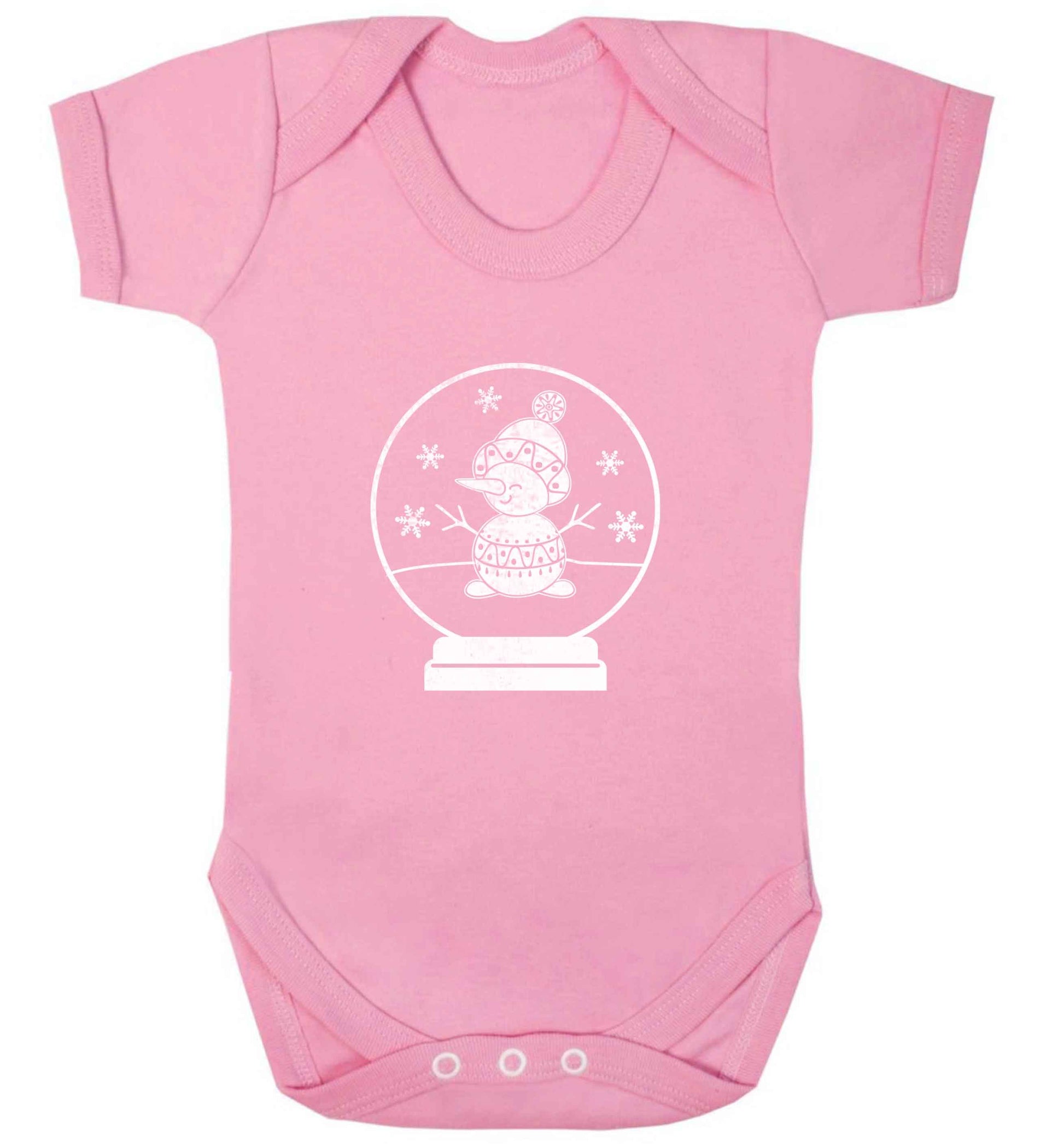 Snowman Snowglobe baby vest pale pink 18-24 months