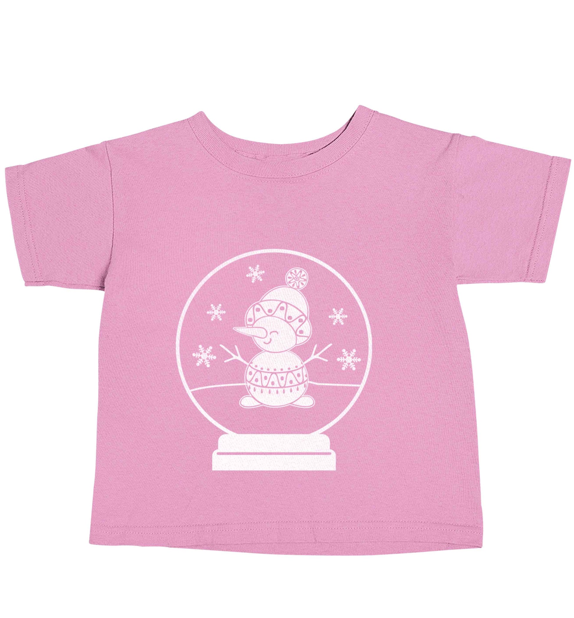 Snowman Snowglobe light pink baby toddler Tshirt 2 Years