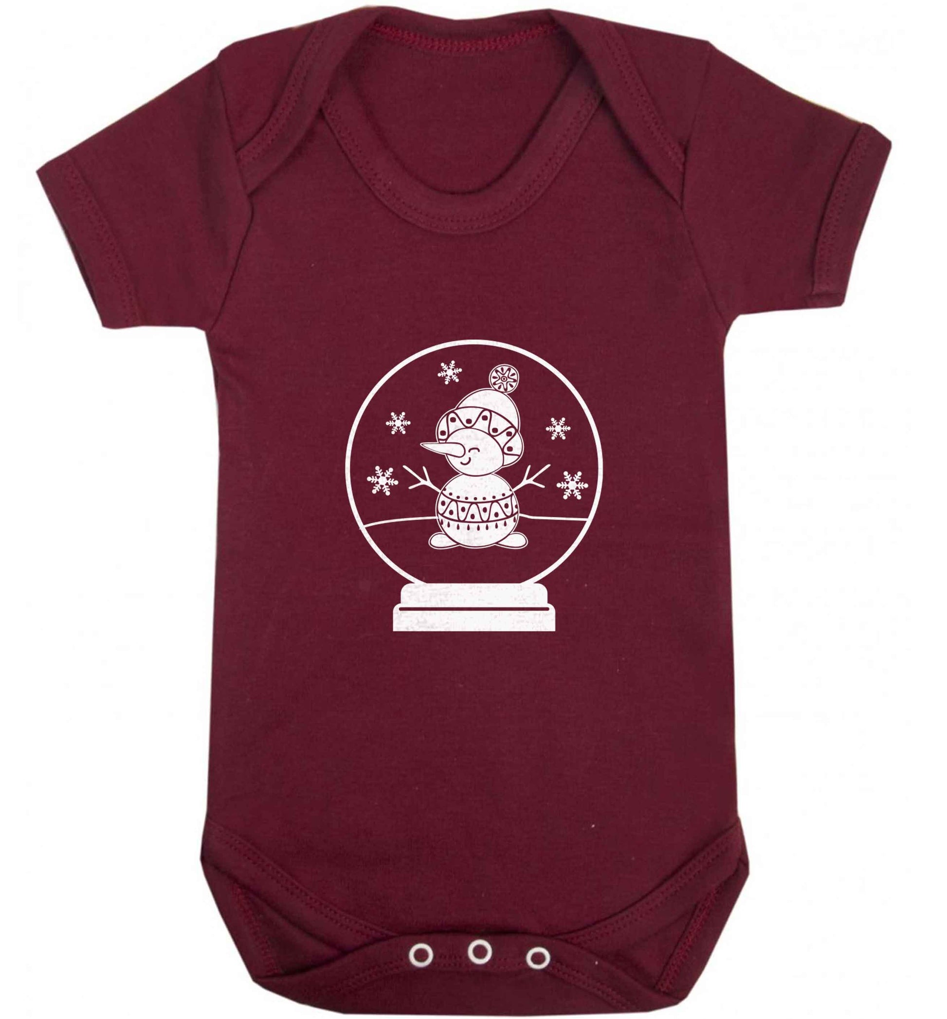 Snowman Snowglobe baby vest maroon 18-24 months
