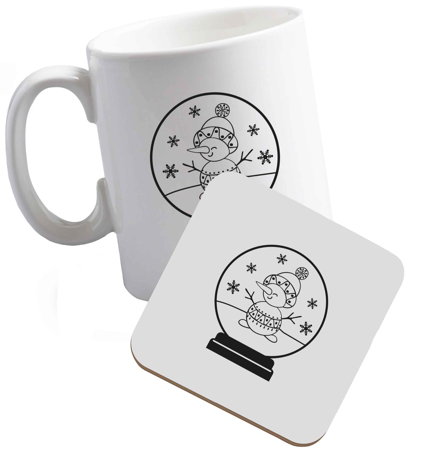 10 oz Tis The Season to Drink Whisky ceramic mug and coaster set right handed