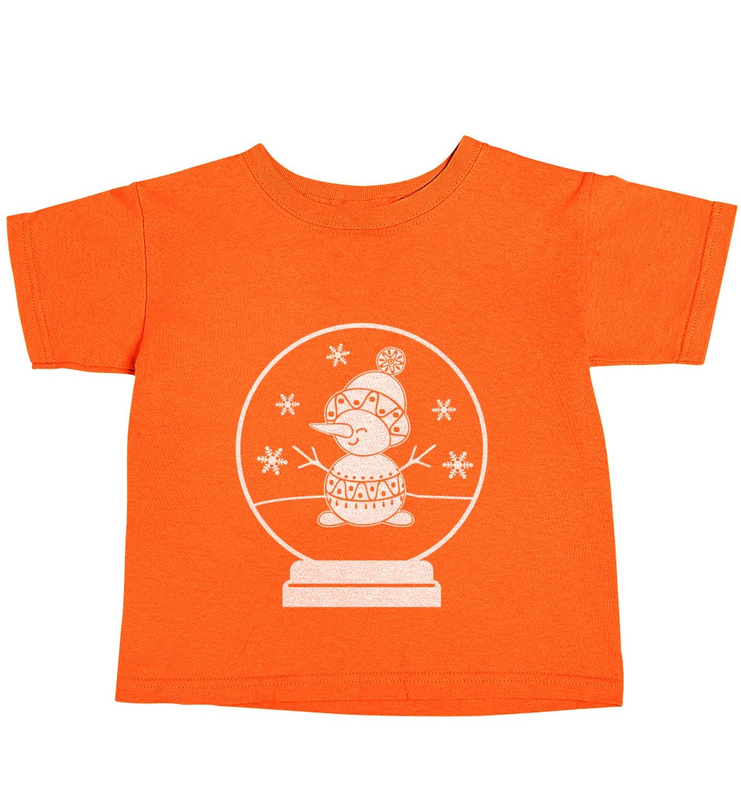 Snowman Snowglobe orange baby toddler Tshirt 2 Years