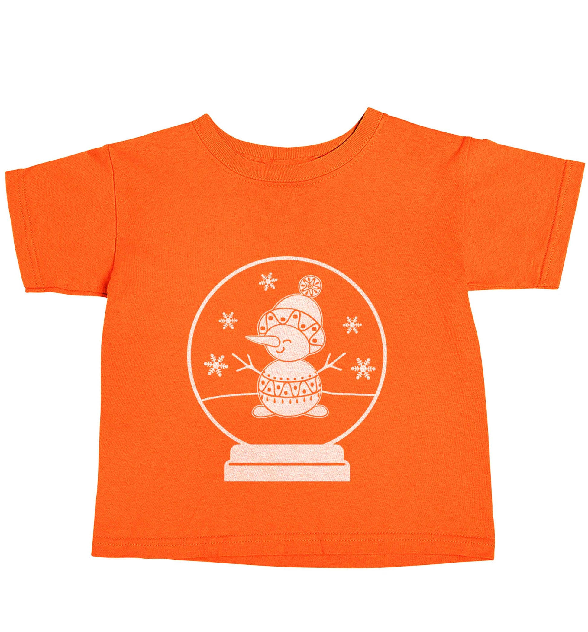 Snowman Snowglobe orange baby toddler Tshirt 2 Years
