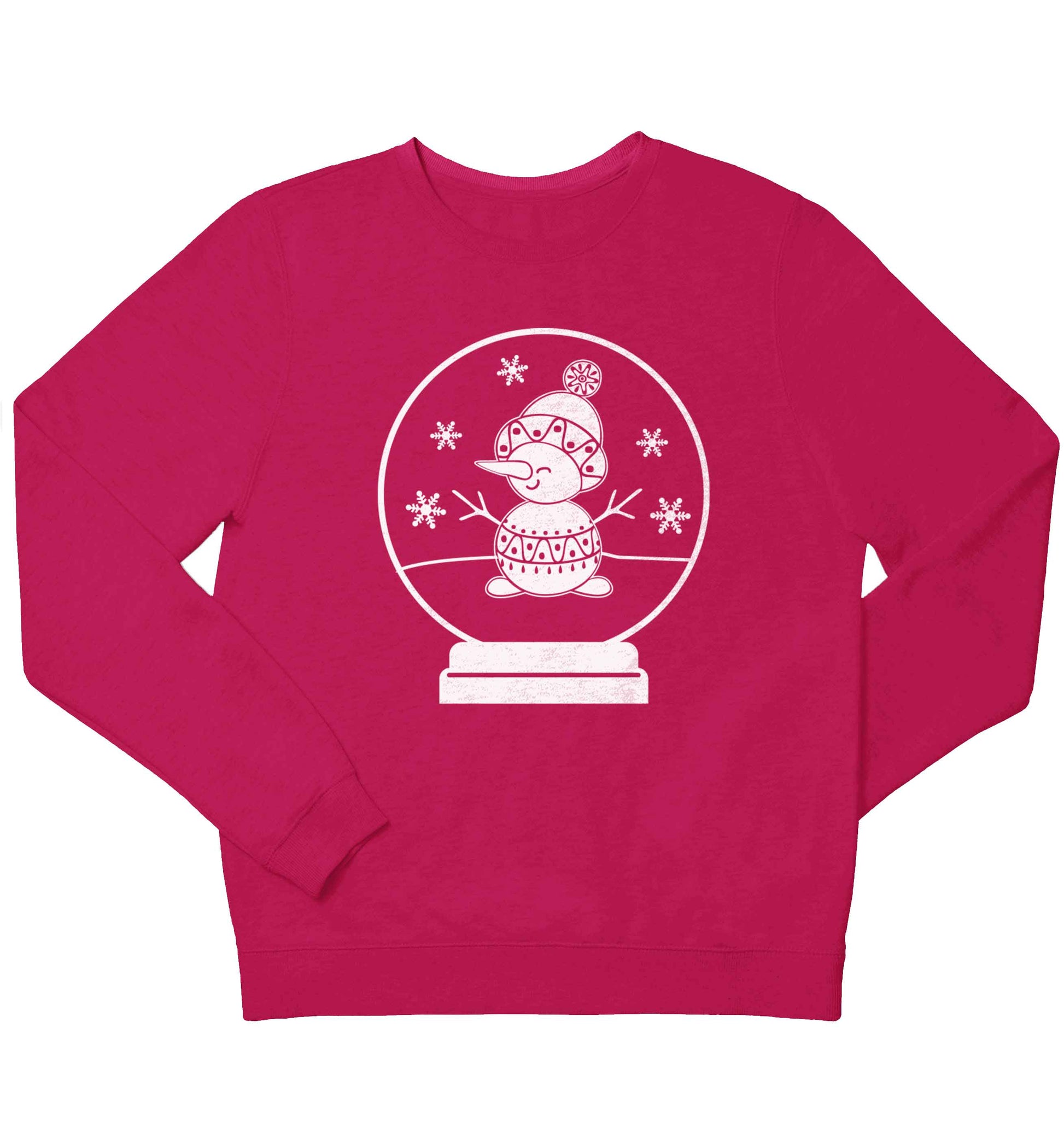 Snowman Snowglobe children's pink sweater 12-13 Years