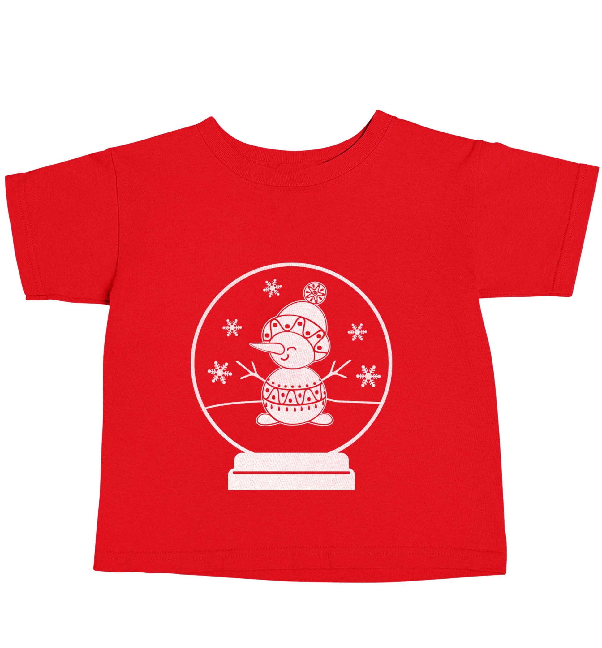Snowman Snowglobe red baby toddler Tshirt 2 Years