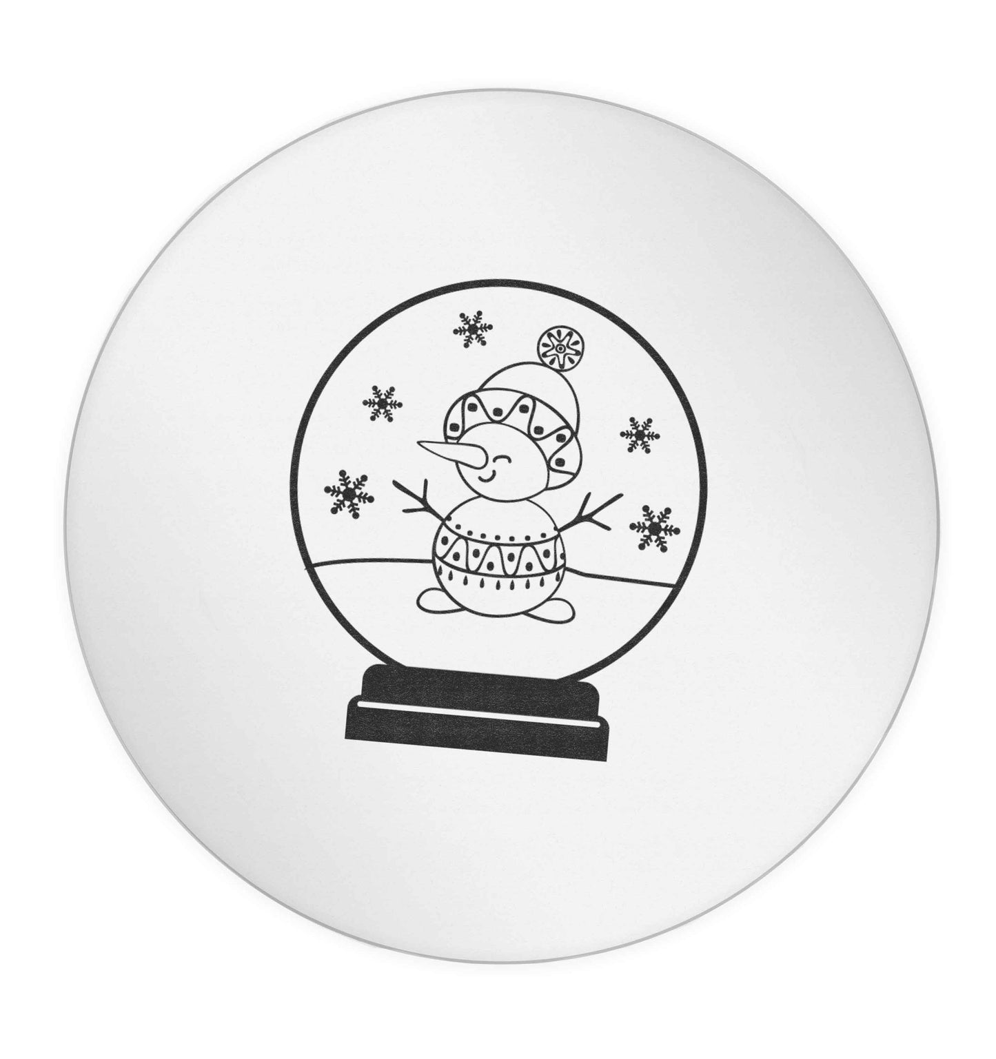 Snowman Snowglobe 24 @ 45mm matt circle stickers