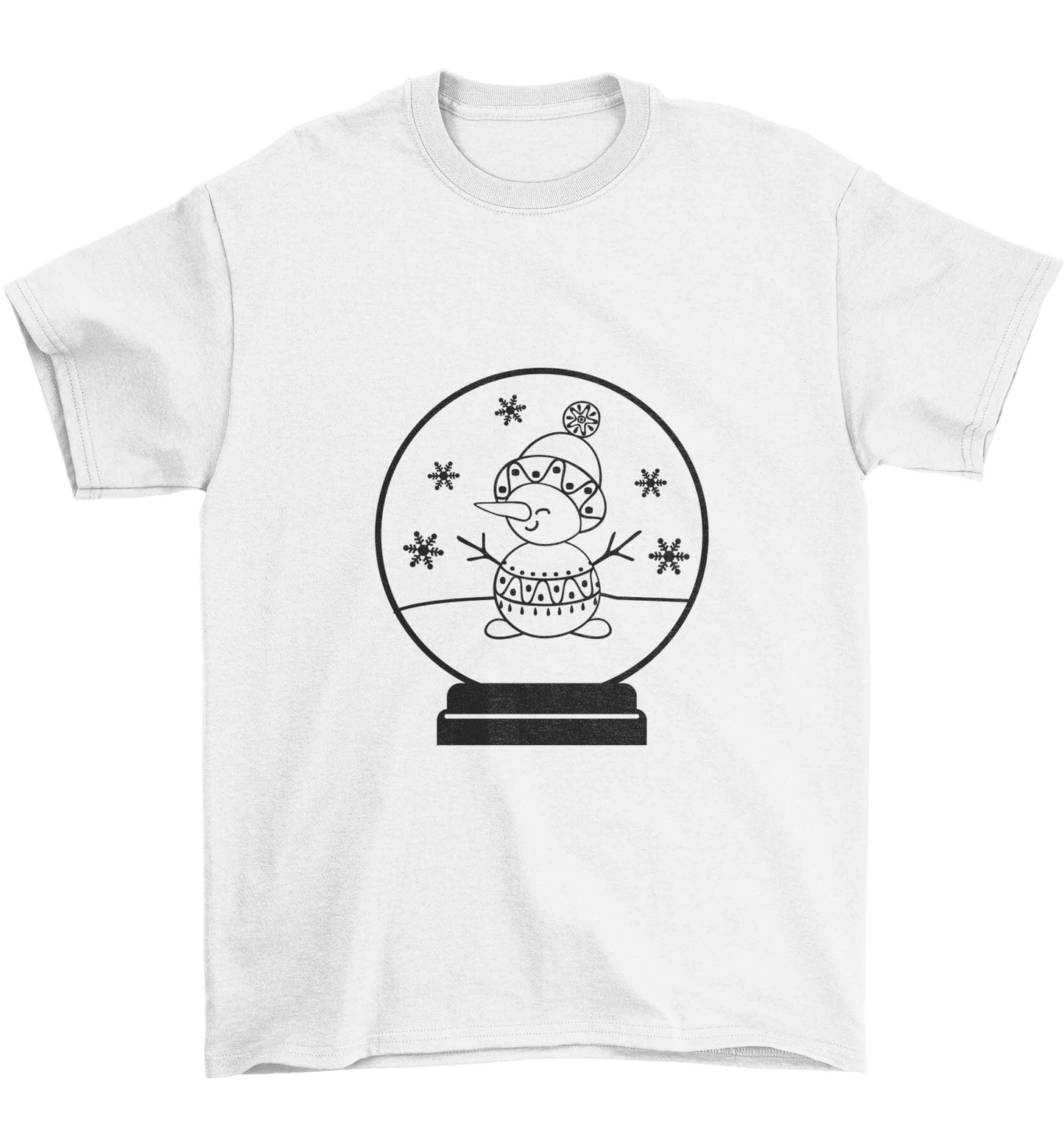 Snowman Snowglobe Children's white Tshirt 12-13 Years