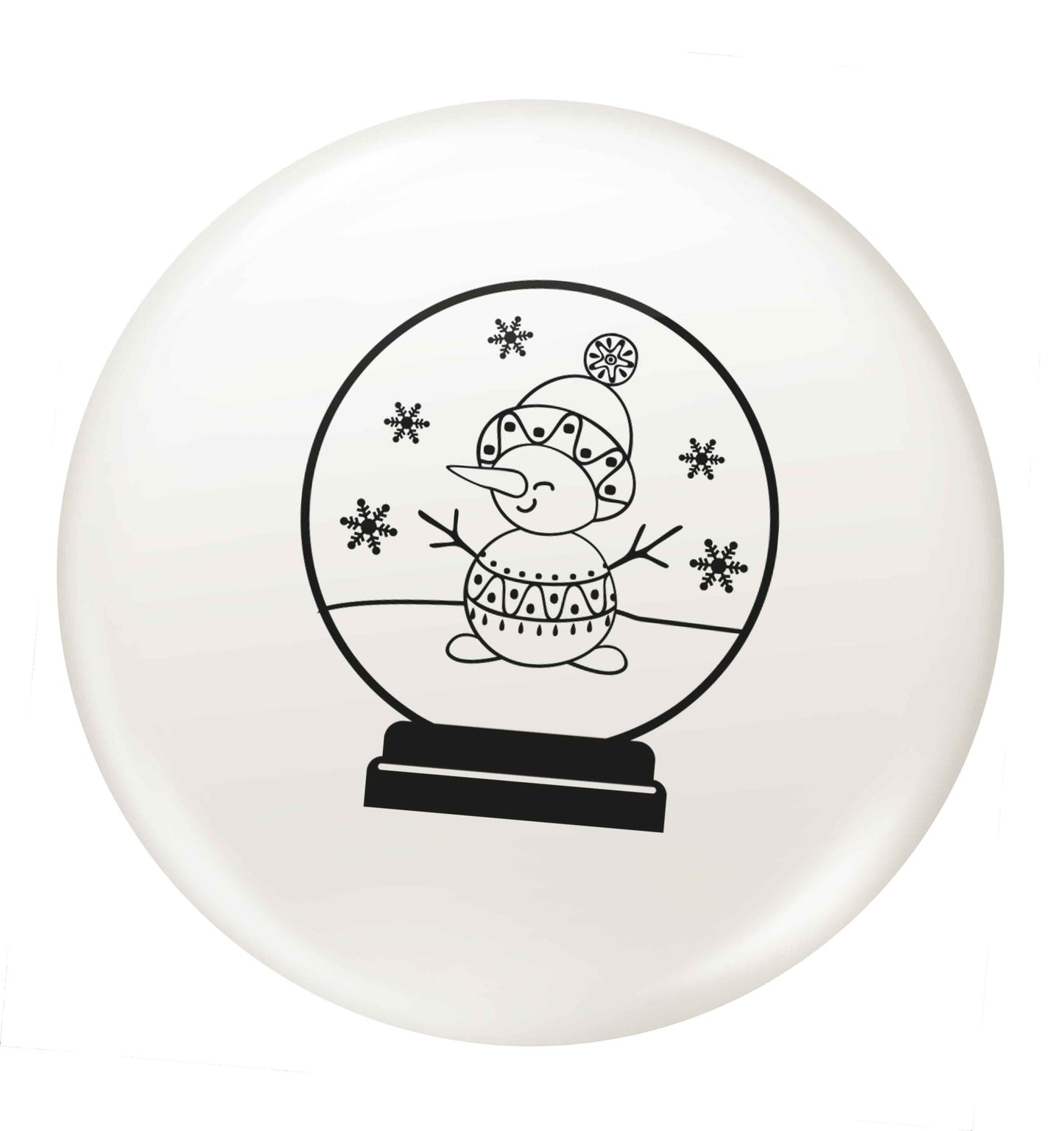 Snowman Snowglobe small 25mm Pin badge