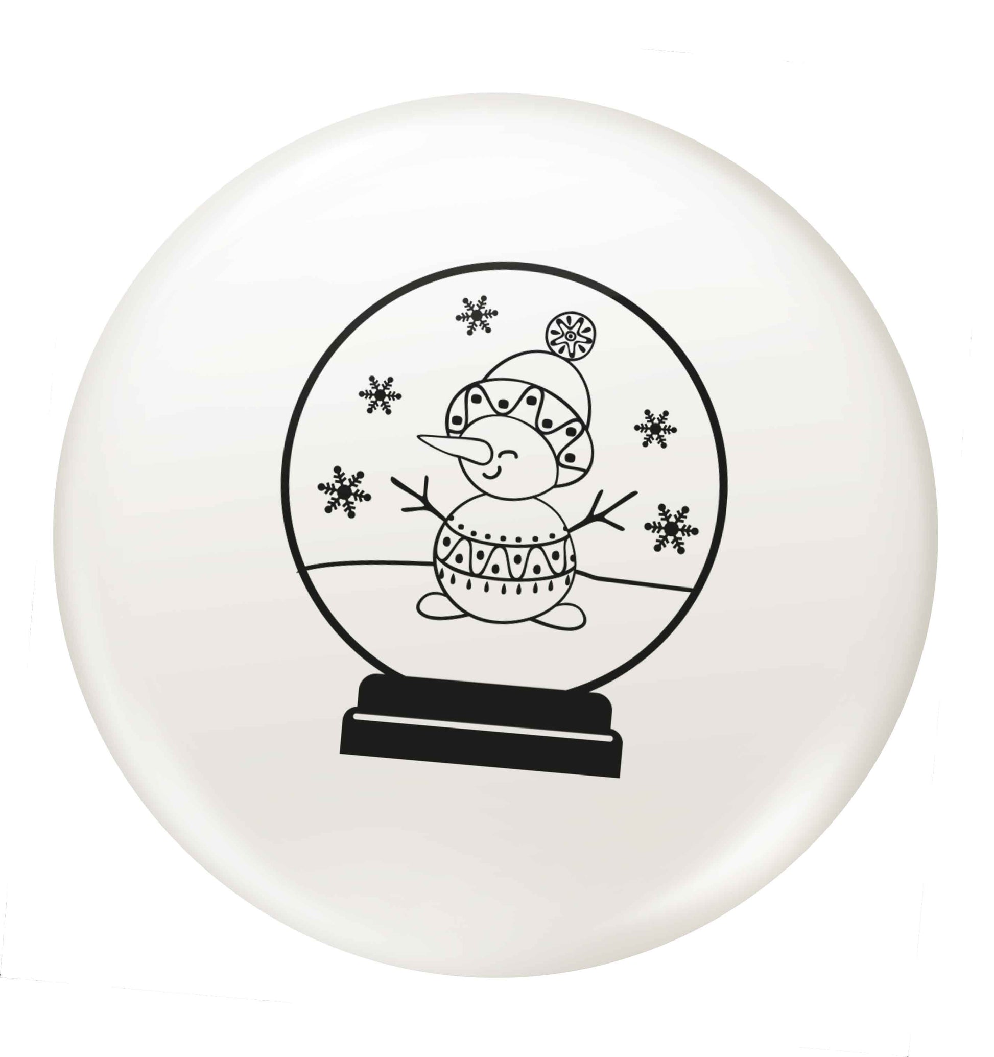 Snowman Snowglobe small 25mm Pin badge