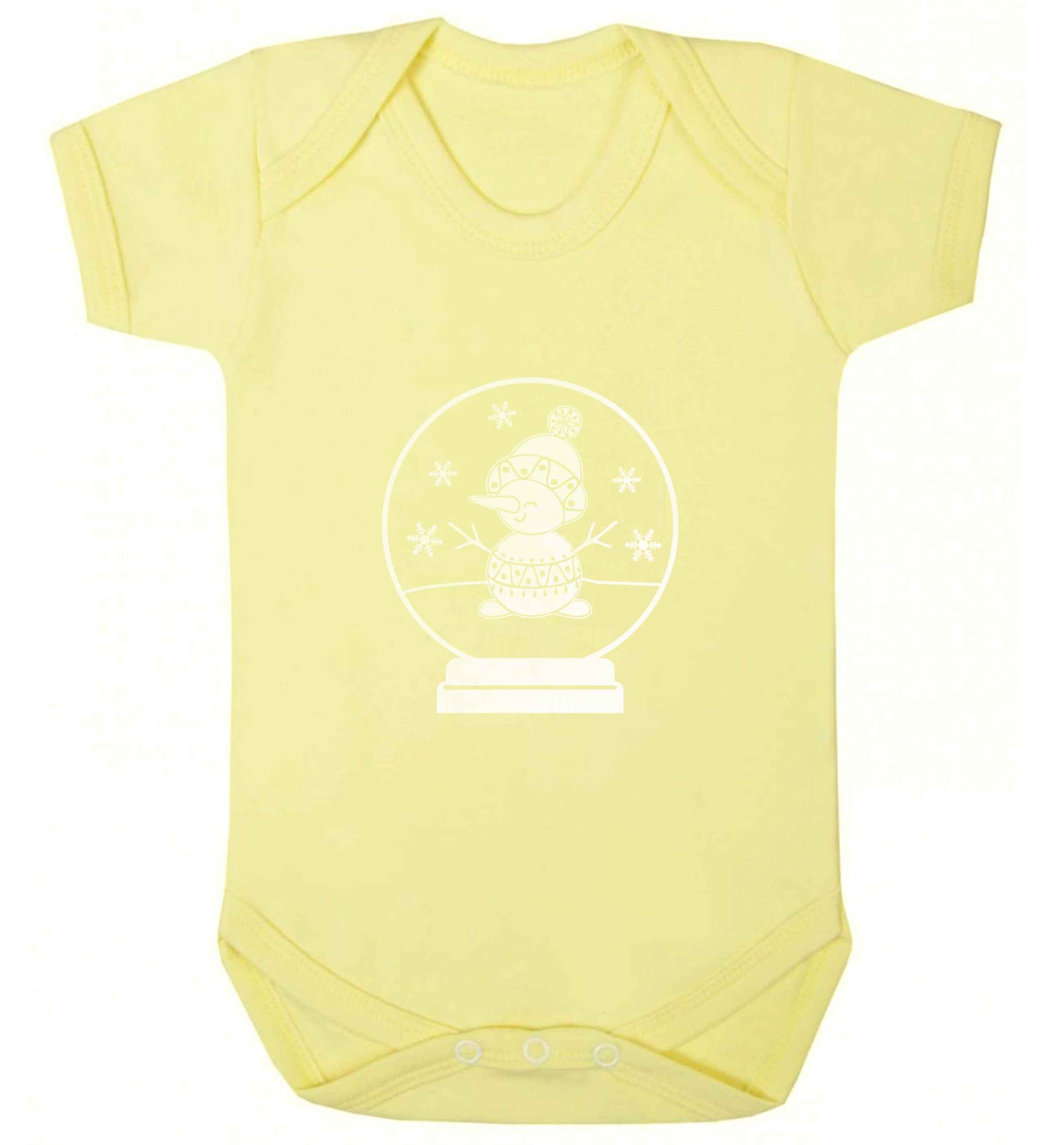 Snowman Snowglobe baby vest pale yellow 18-24 months