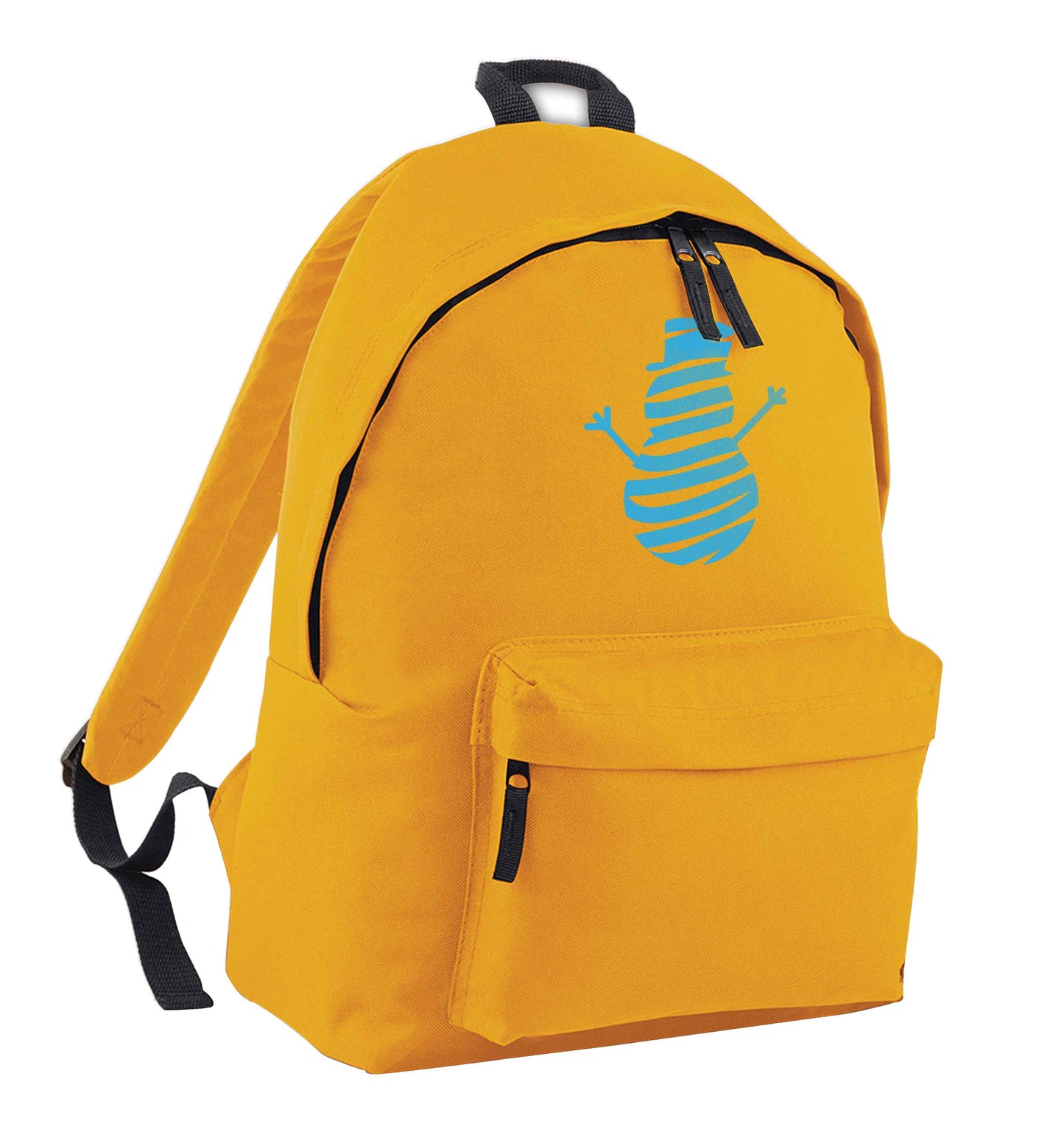 Snowman Snowglobe mustard adults backpack
