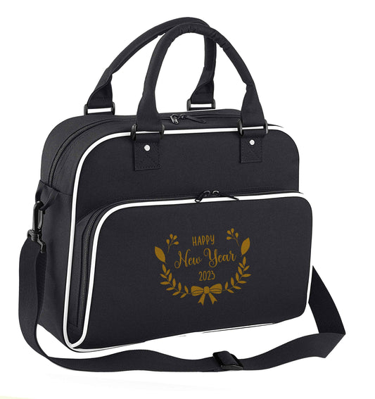Happy New Year 2023 children's dance bag black with white detail