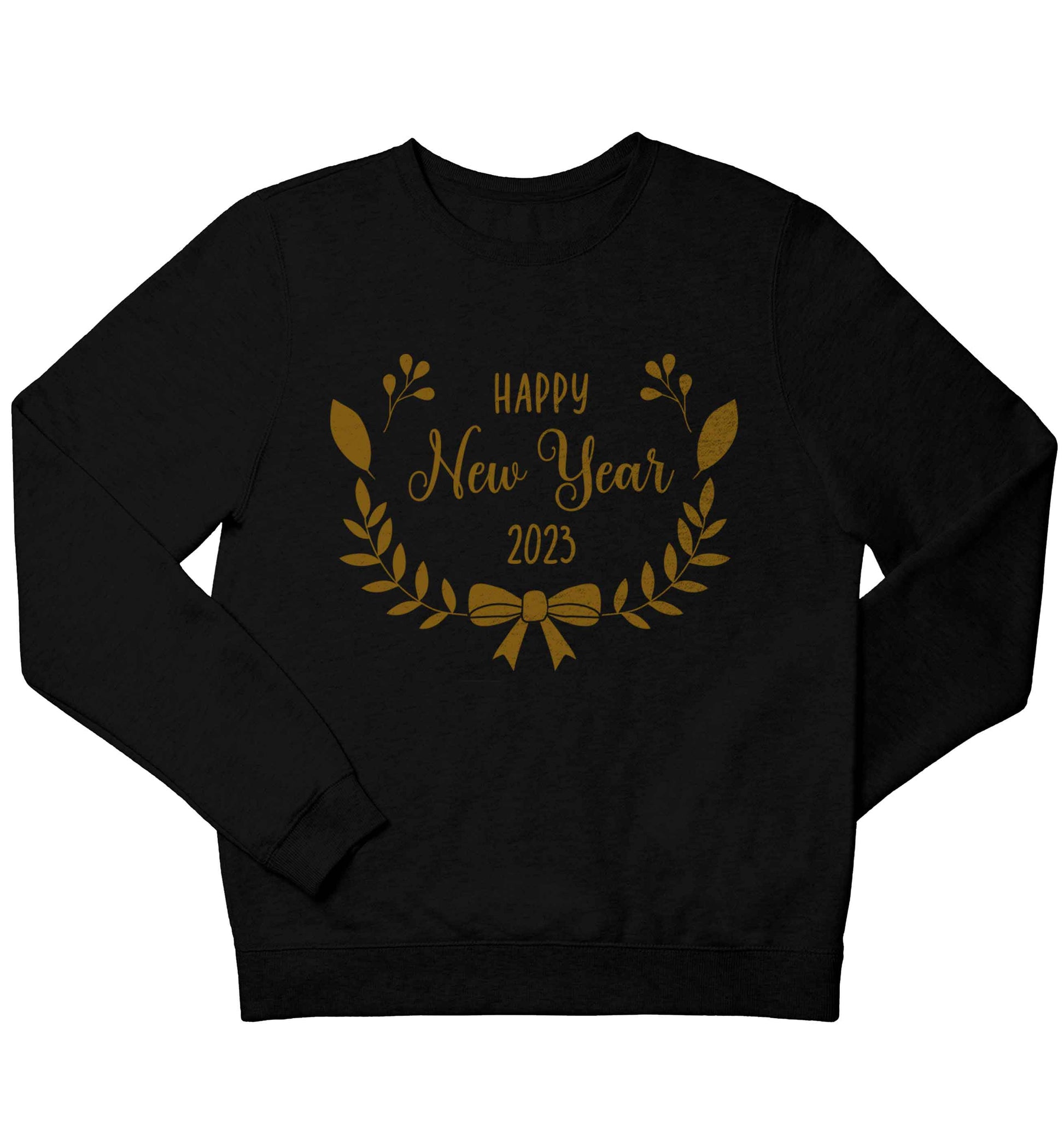 Happy New Year 2023 children's black sweater 12-13 Years