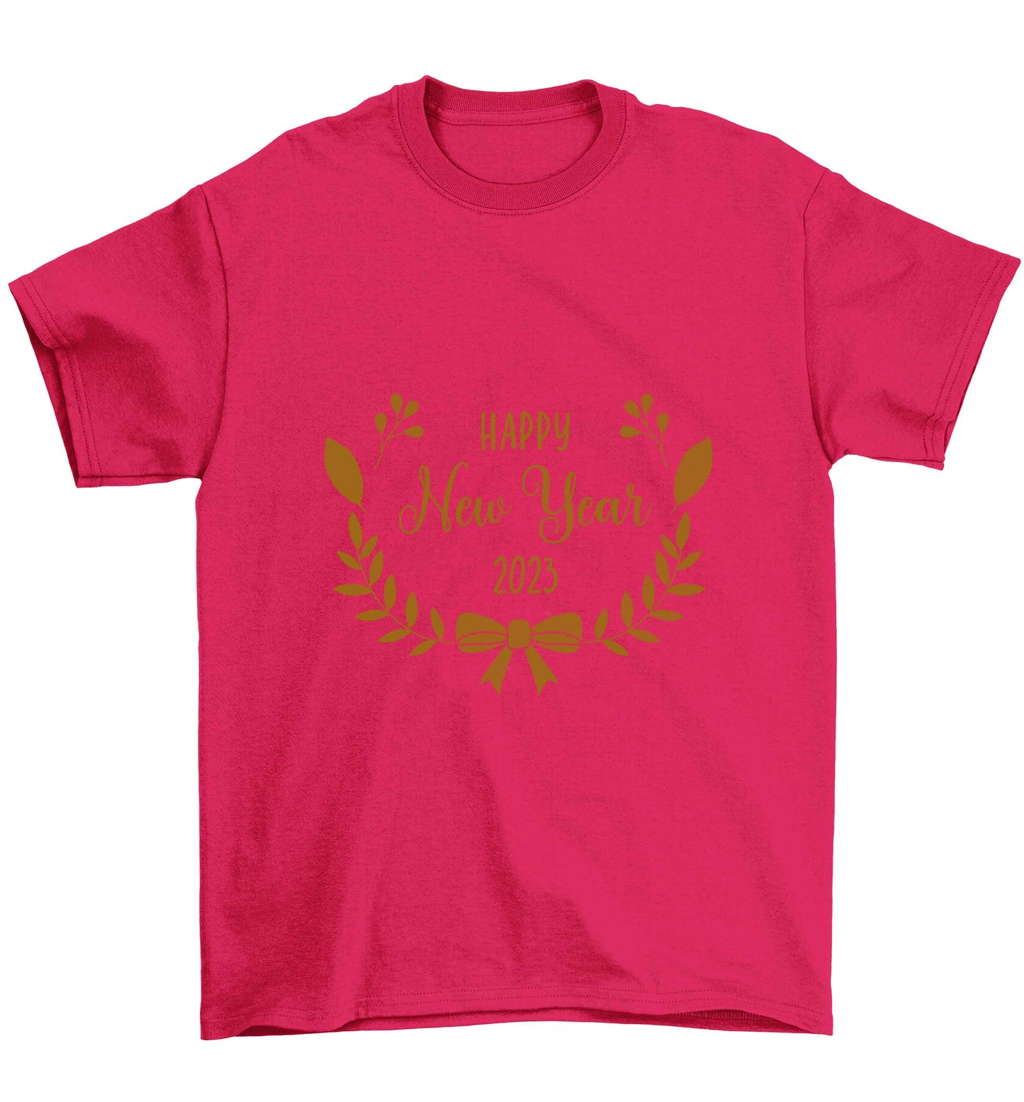 Happy New Year 2023 Children's pink Tshirt 12-13 Years