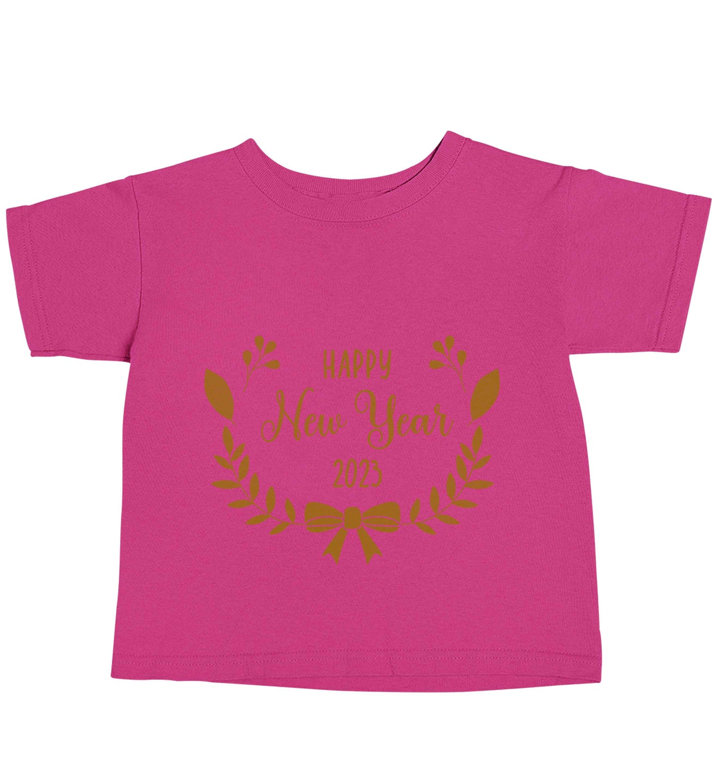 Happy New Year 2023 pink baby toddler Tshirt 2 Years
