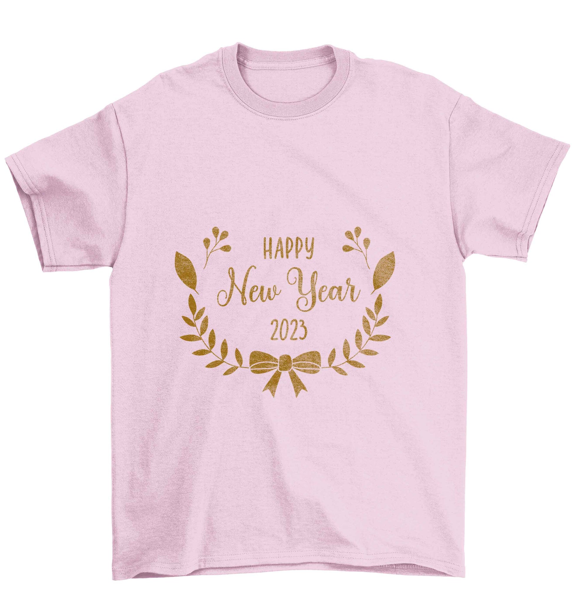 Happy New Year 2023 Children's light pink Tshirt 12-13 Years