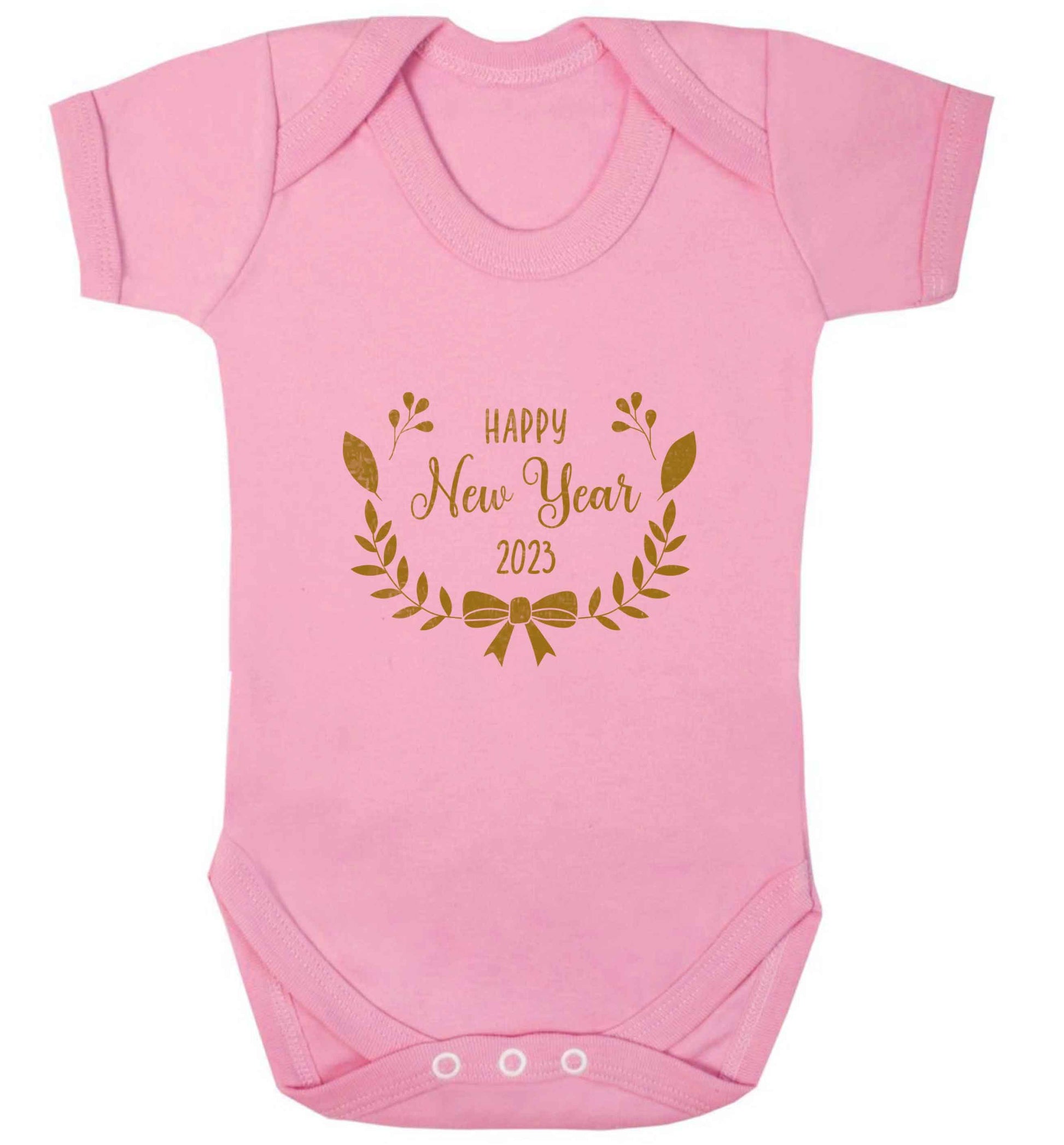 Happy New Year 2023 baby vest pale pink 18-24 months