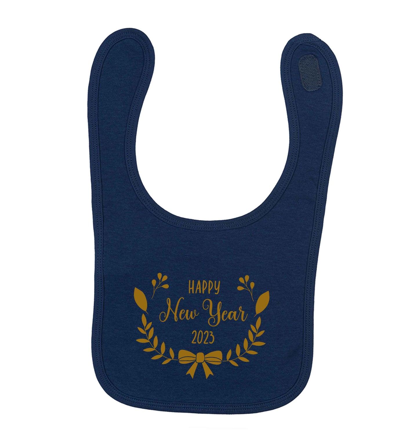 Happy New Year 2023 navy baby bib