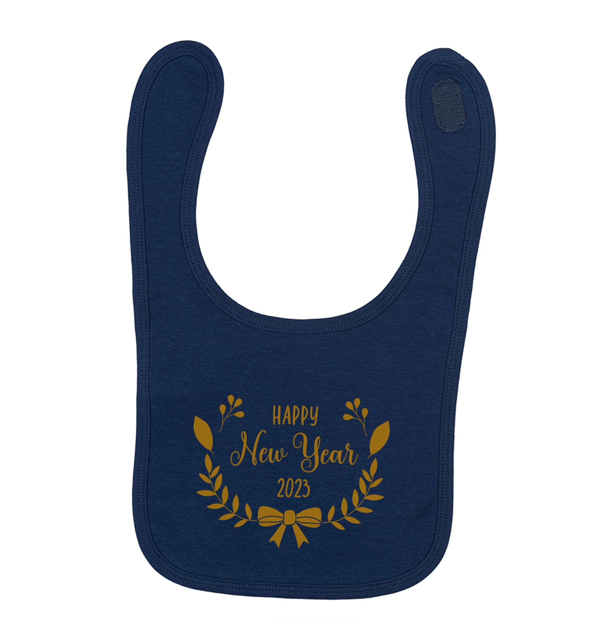 Happy New Year 2023 navy baby bib