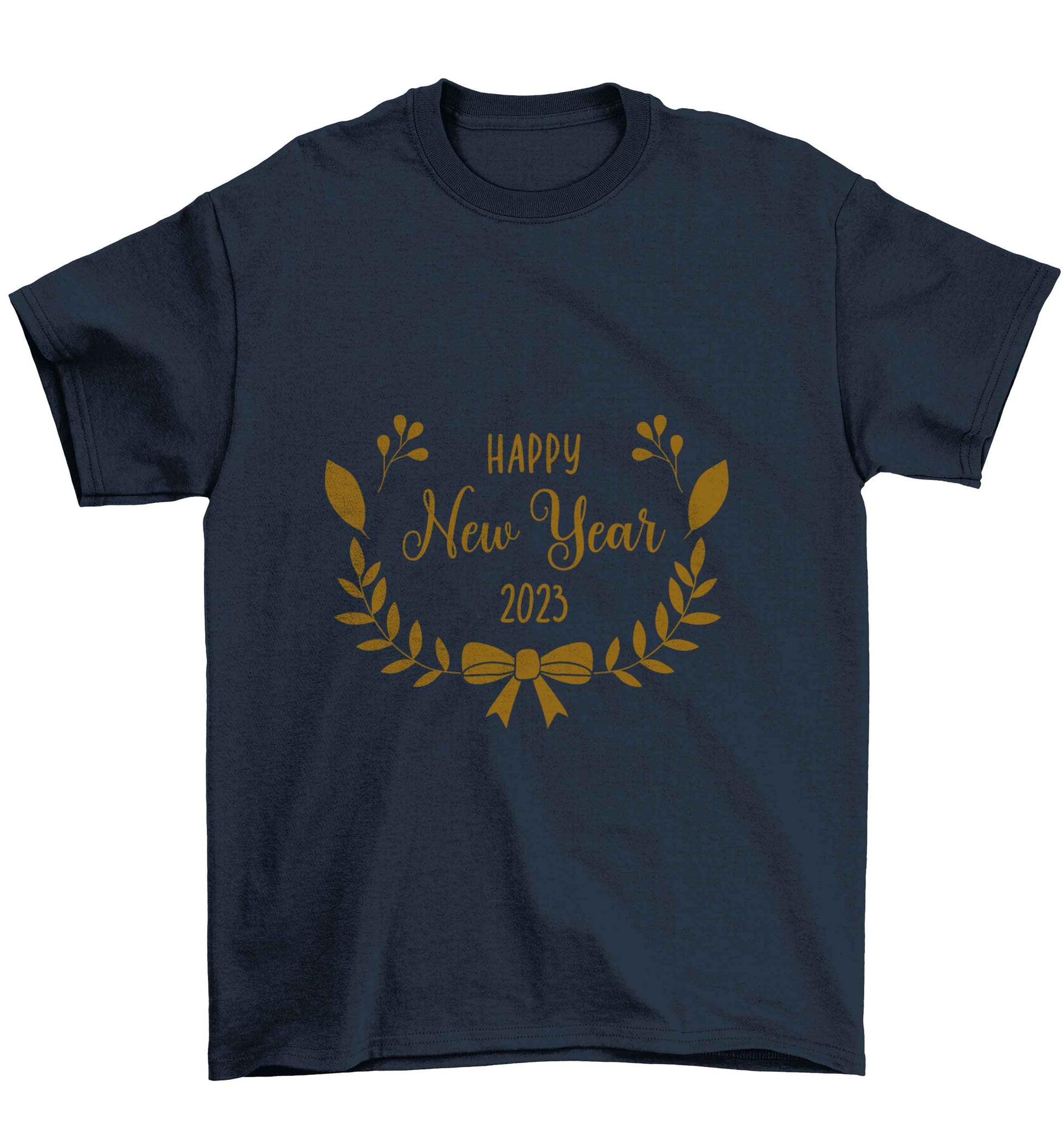 Happy New Year 2023 Children's navy Tshirt 12-13 Years
