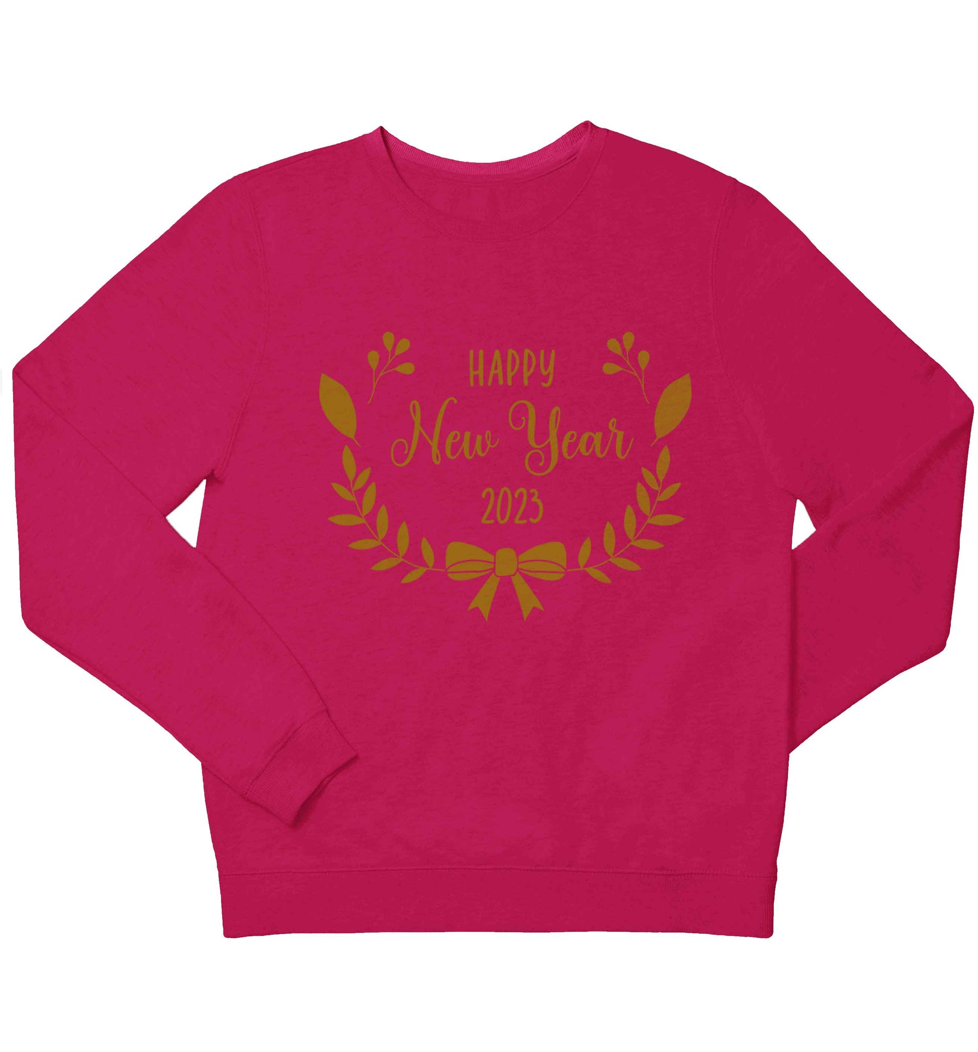 Happy New Year 2023 children's pink sweater 12-13 Years