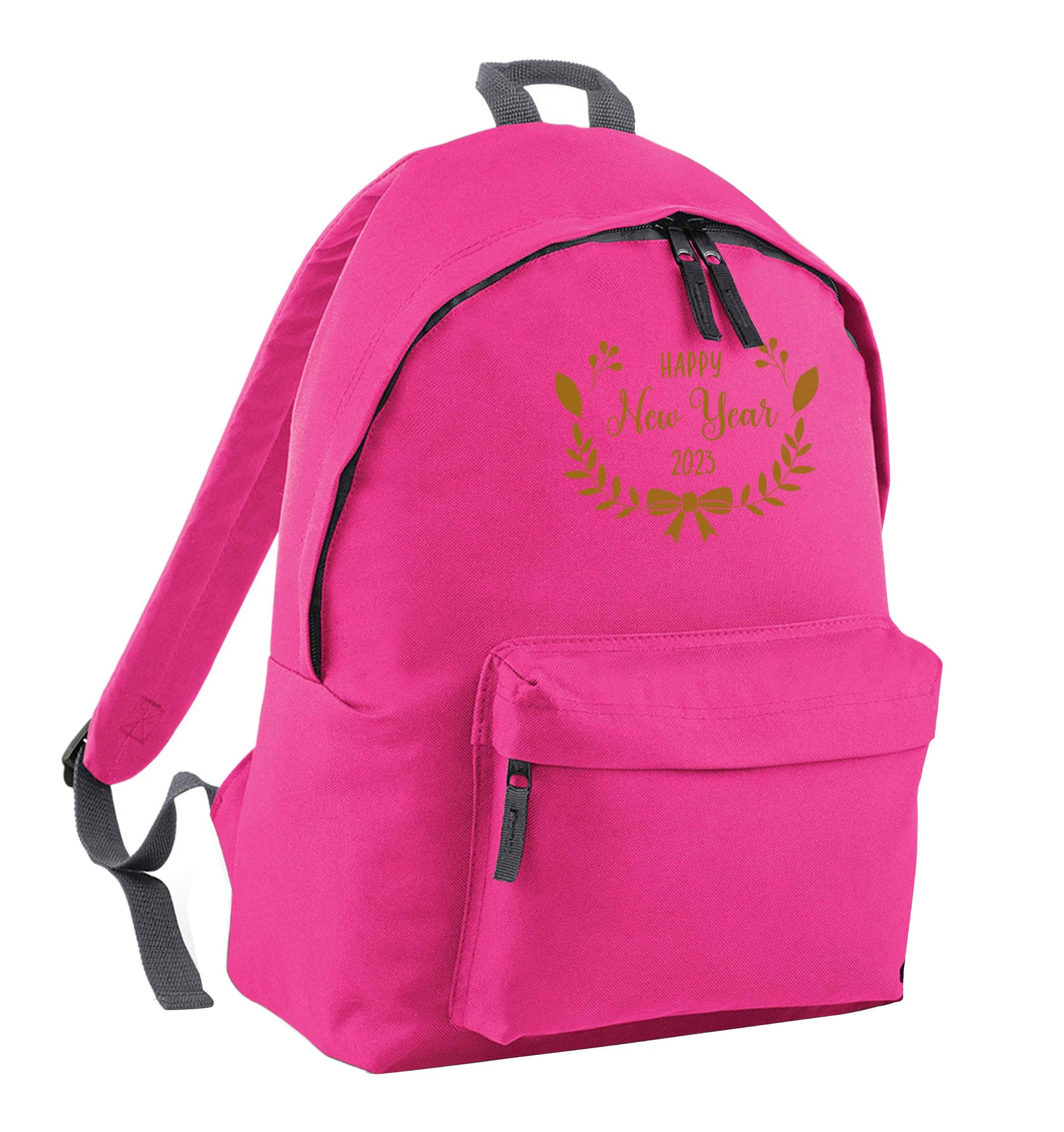 Happy New Year 2023 pink children's backpack