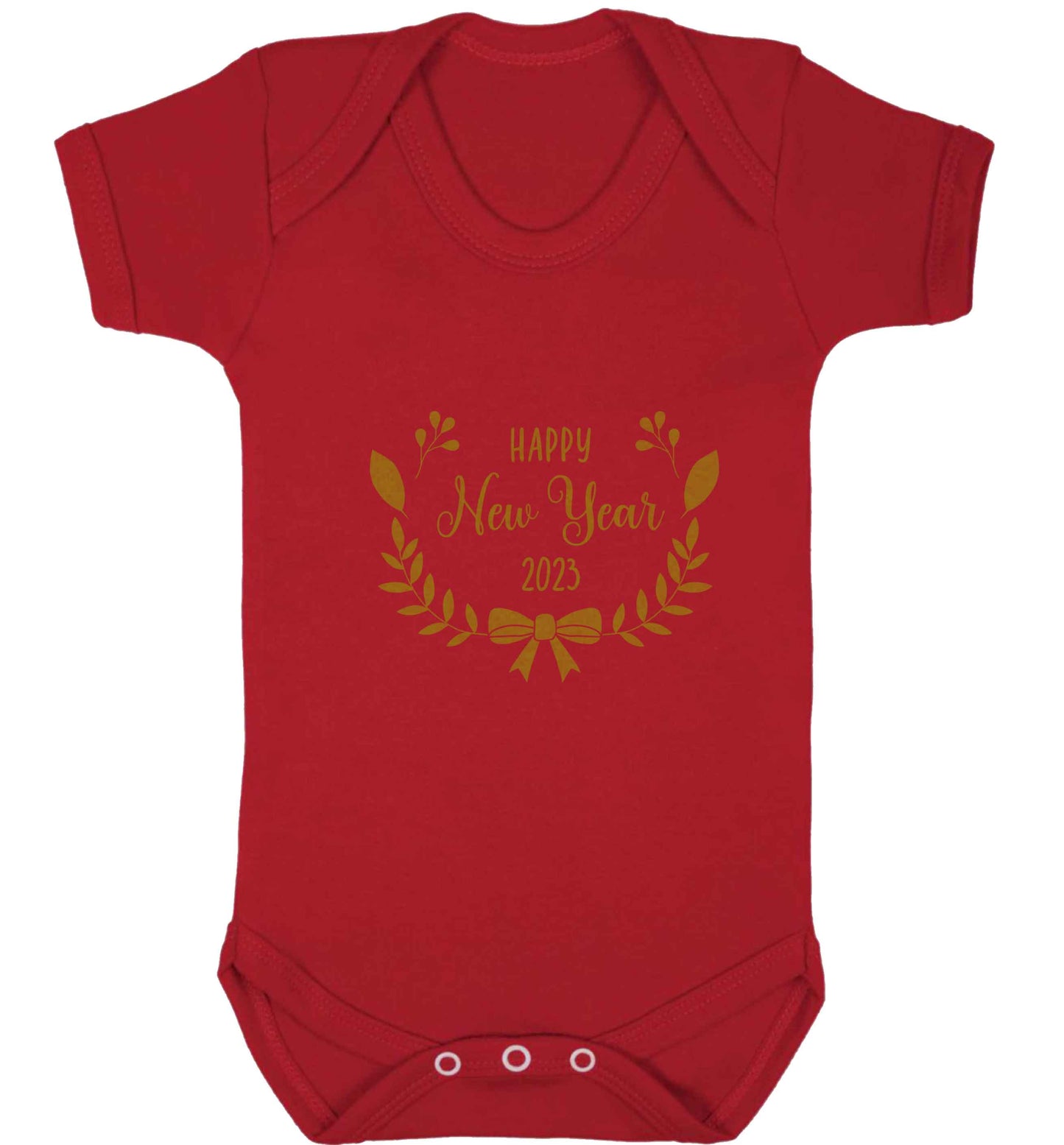 Happy New Year 2023 baby vest red 18-24 months