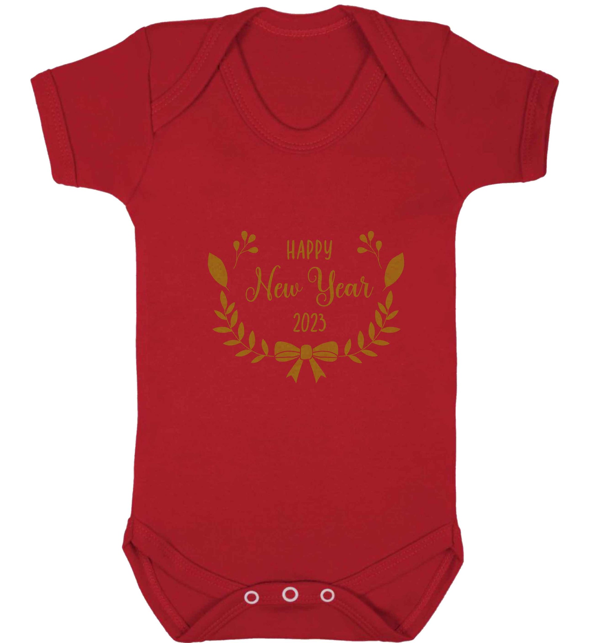 Happy New Year 2023 baby vest red 18-24 months