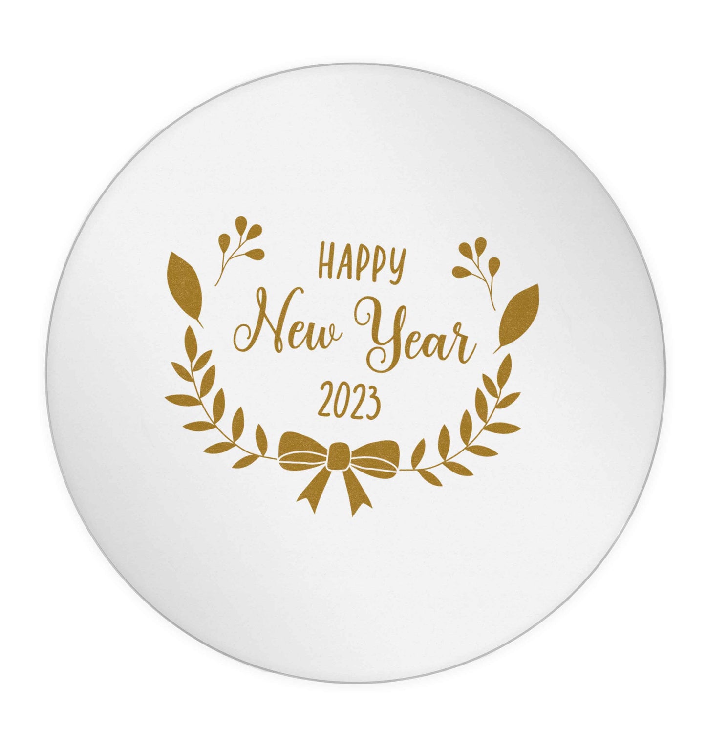 Happy New Year 2023 24 @ 45mm matt circle stickers