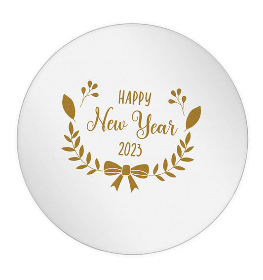 Happy New Year 2023 24 @ 45mm matt circle stickers
