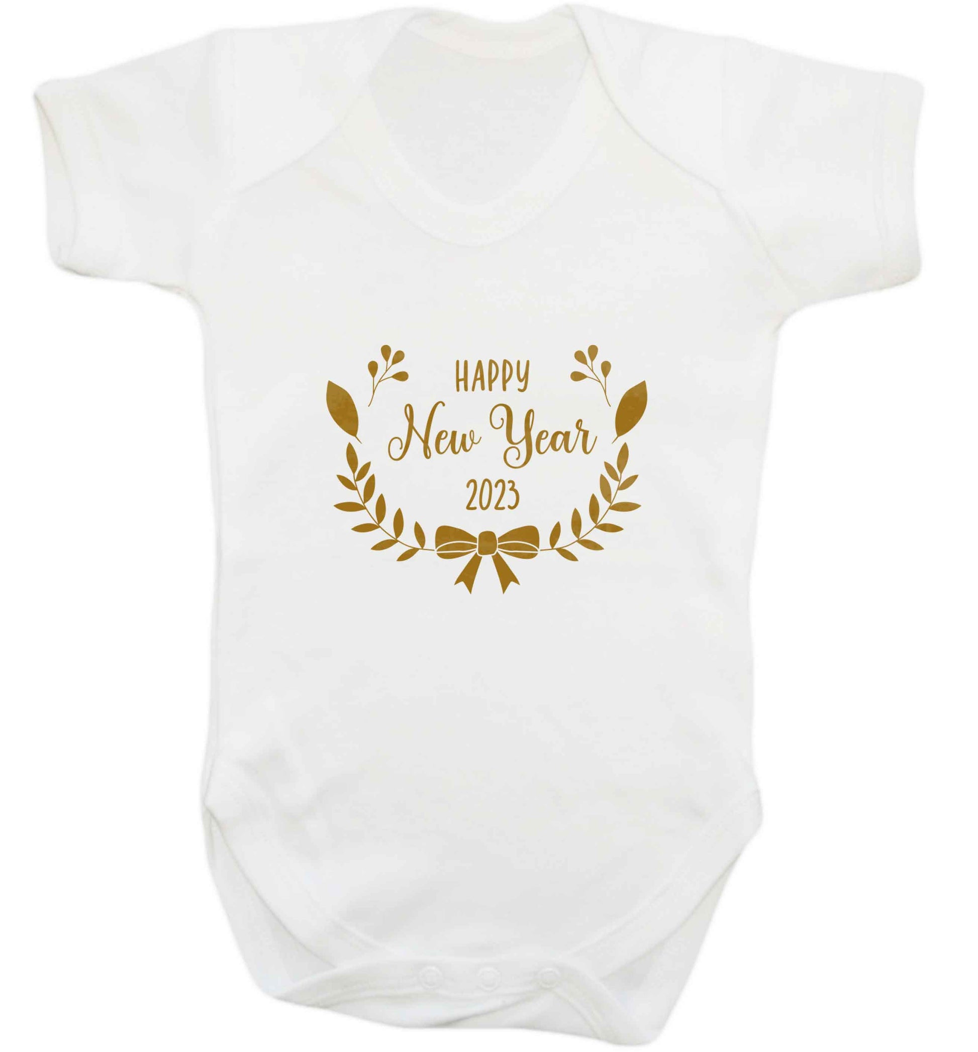 Happy New Year 2023 baby vest white 18-24 months