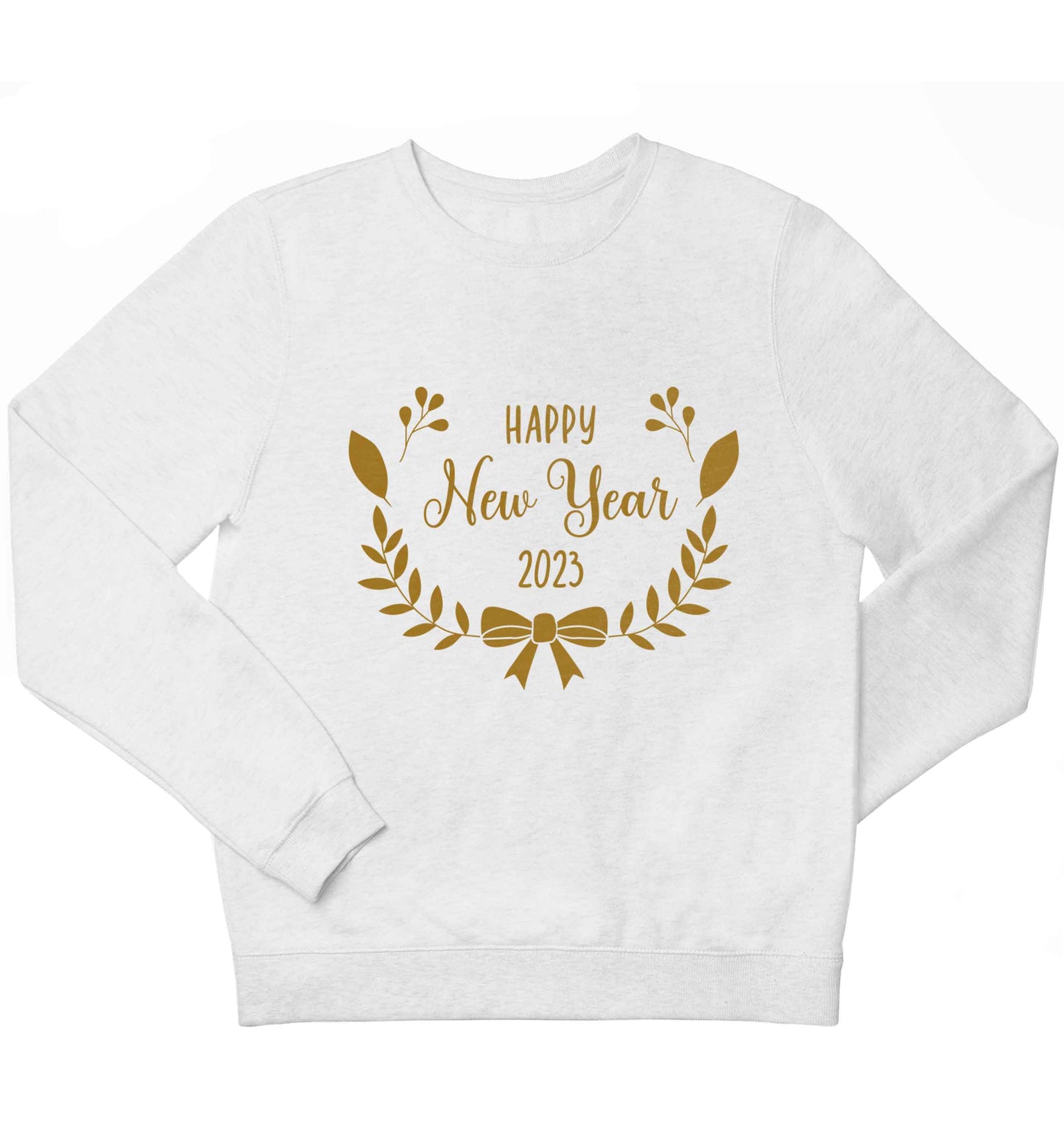 Happy New Year 2023 children's white sweater 12-13 Years