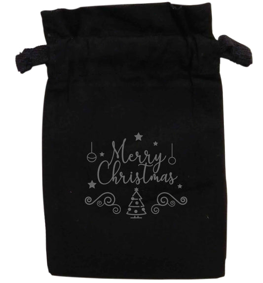 Silver merry Christmas | XS - L | Pouch / Drawstring bag / Sack | Organic Cotton | Bulk discounts available!
