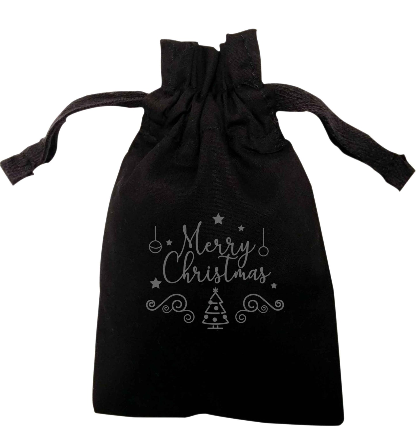 Silver merry Christmas | XS - L | Pouch / Drawstring bag / Sack | Organic Cotton | Bulk discounts available!